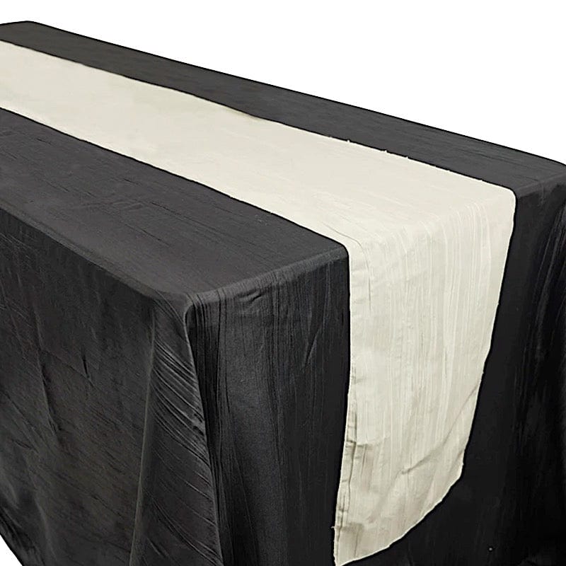 12-Pack 108-Inch Metallic Accordion Crinkled Taffeta Table Runner for Wedding, Party, Holiday & Home Decor - Elegant Dining Table Decorations