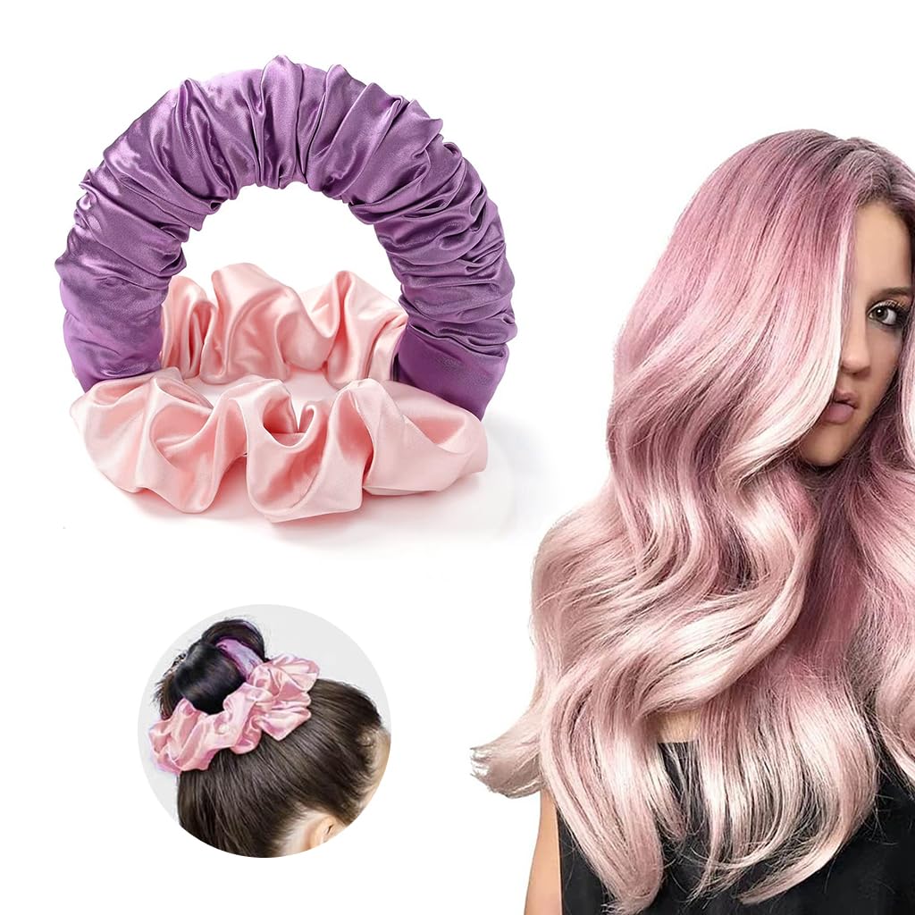 MAYCREATE® Heatless Hair Curler Set - No Heat Curling Scrunchie & Headband for Overnight Curls | Soft Sleep Hair Rollers for Women with Long Thick Hair | Perfect for Bedtime Styling & Damage-Free Waves