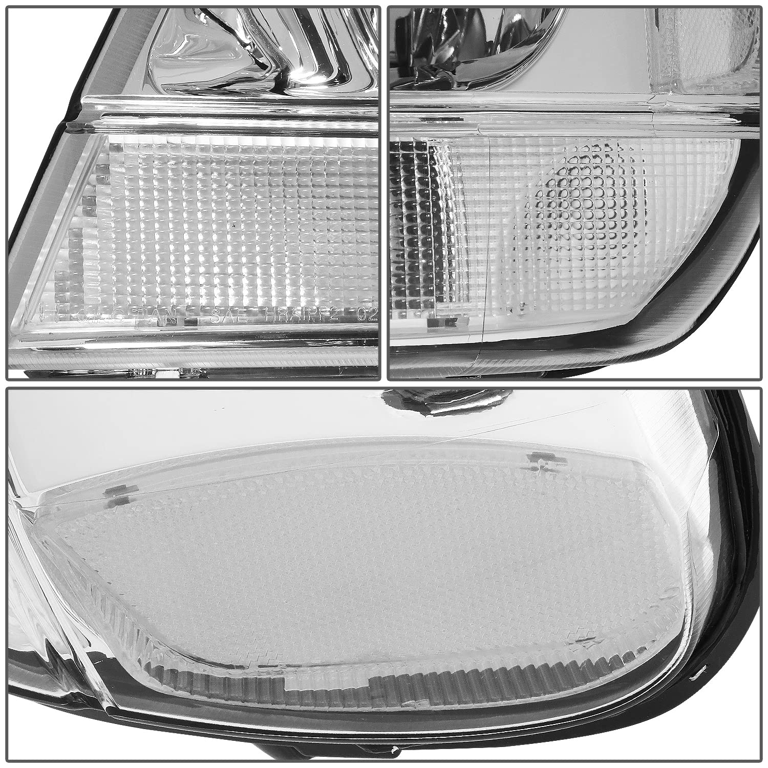 Auto Dynasty Chrome Housing Clear Corner Headlight Lamps with Tool Kit - Compatible with Jeep Grand Cherokee WJ 1999-2004 | Improved Visibility & Style Upgrade for Off-Road Adventures