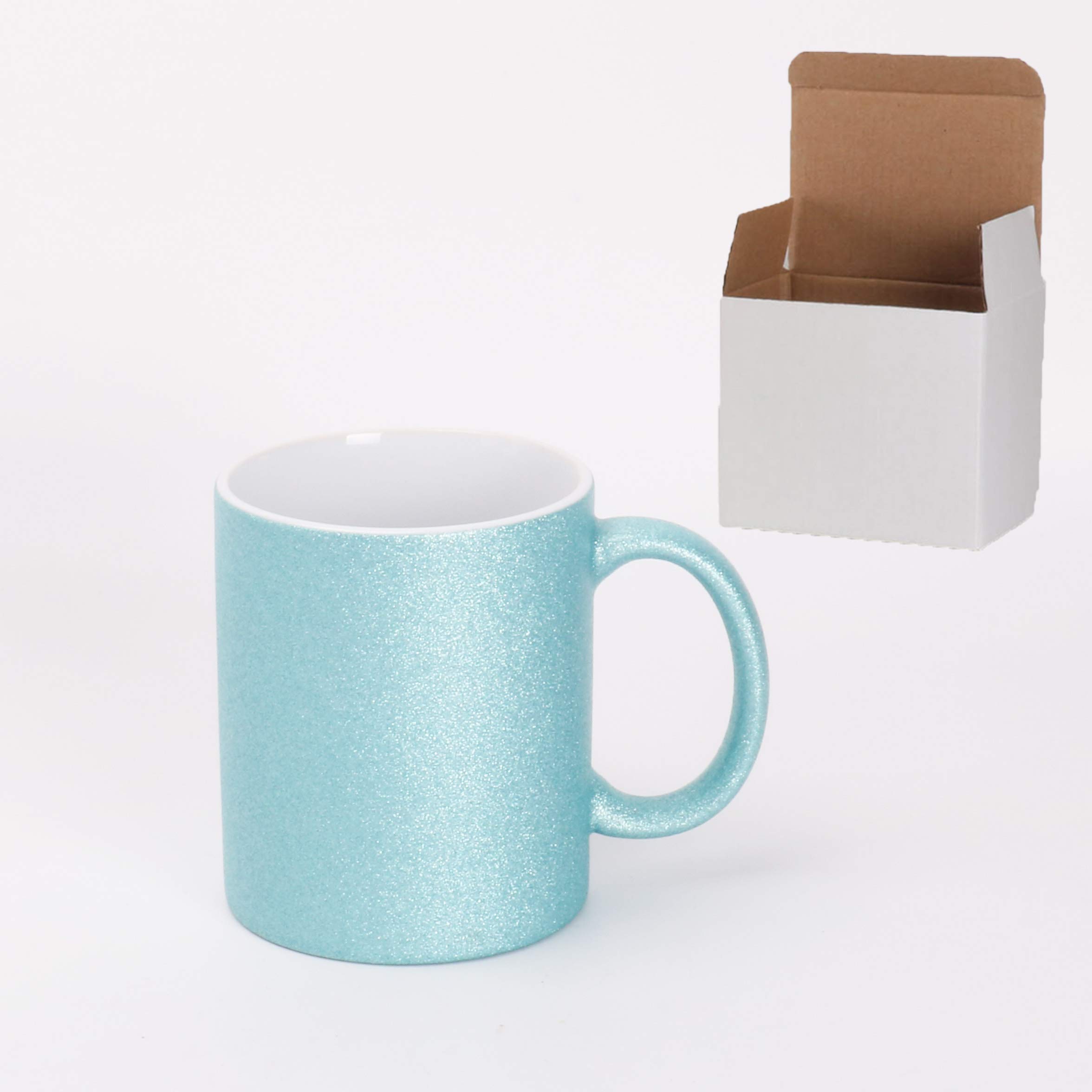 Premium 11oz Ceramic Sublimation Coffee Mug - 6 Glitter Colors (Pack of 36) - White Box Packaging - Perfect for Custom Printing, Gifts & Office Use