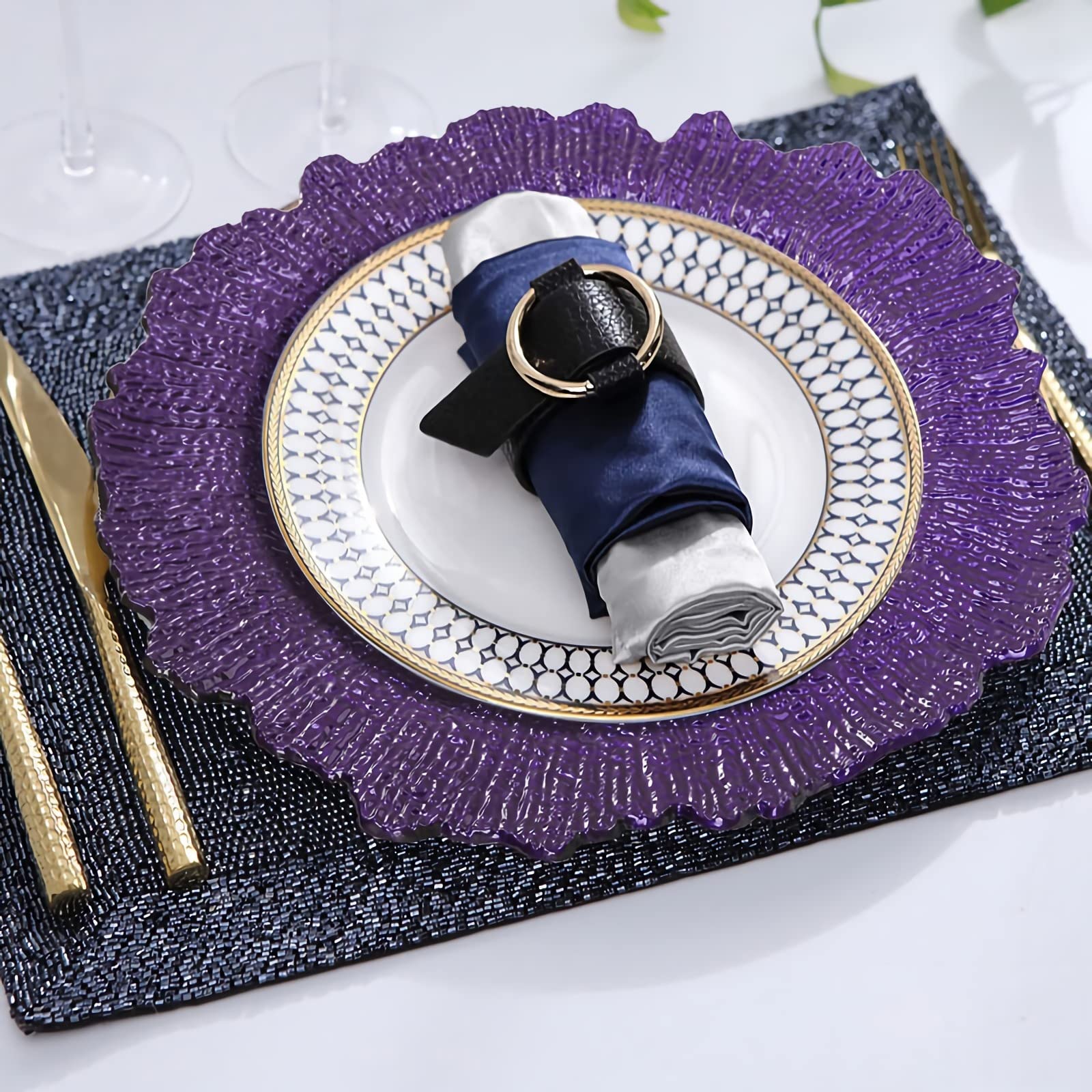 12 Pack Purple Charger Plates - 13