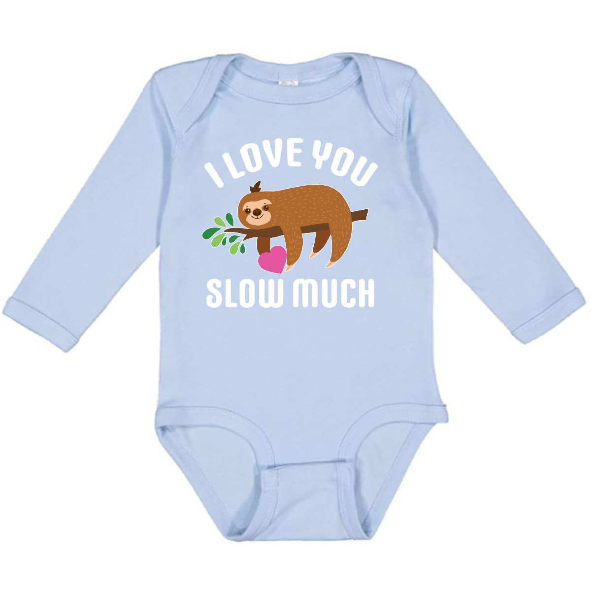 Inktastic Valentine's Day 'I Love You Slow Much' Cute Long Sleeve Baby Bodysuit - Perfect for Valentine's Gifts, Family Photos & Holiday Outfits