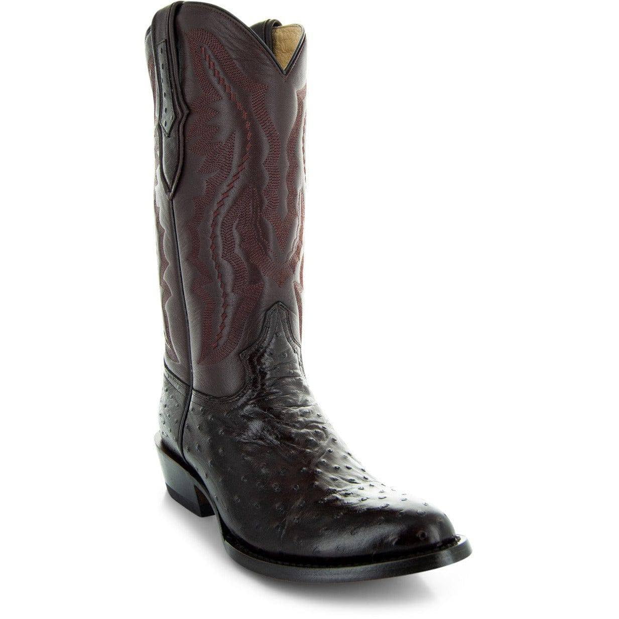 Soto Boots Men's Ostrich Print Cowboy Boots - Genuine Leather Western Boots for Men H7002 | Stylish Rodeo & Country Fashion Footwear for Casual Wear, Night Out and Western Events