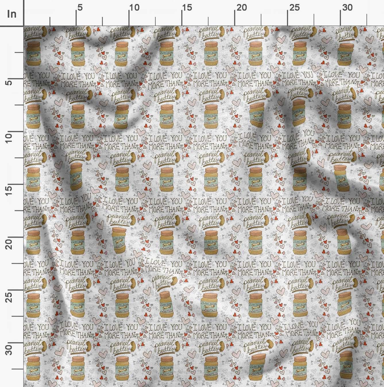 Soimoi Rayon Crepe White Fabric by The Yard - 46 Inch Wide Textured Peanut Butter Food Print Material for DIY Crafts, Quilting & Sewing Projects - Nutty Playful Design Home Decor & Fashion Accessories