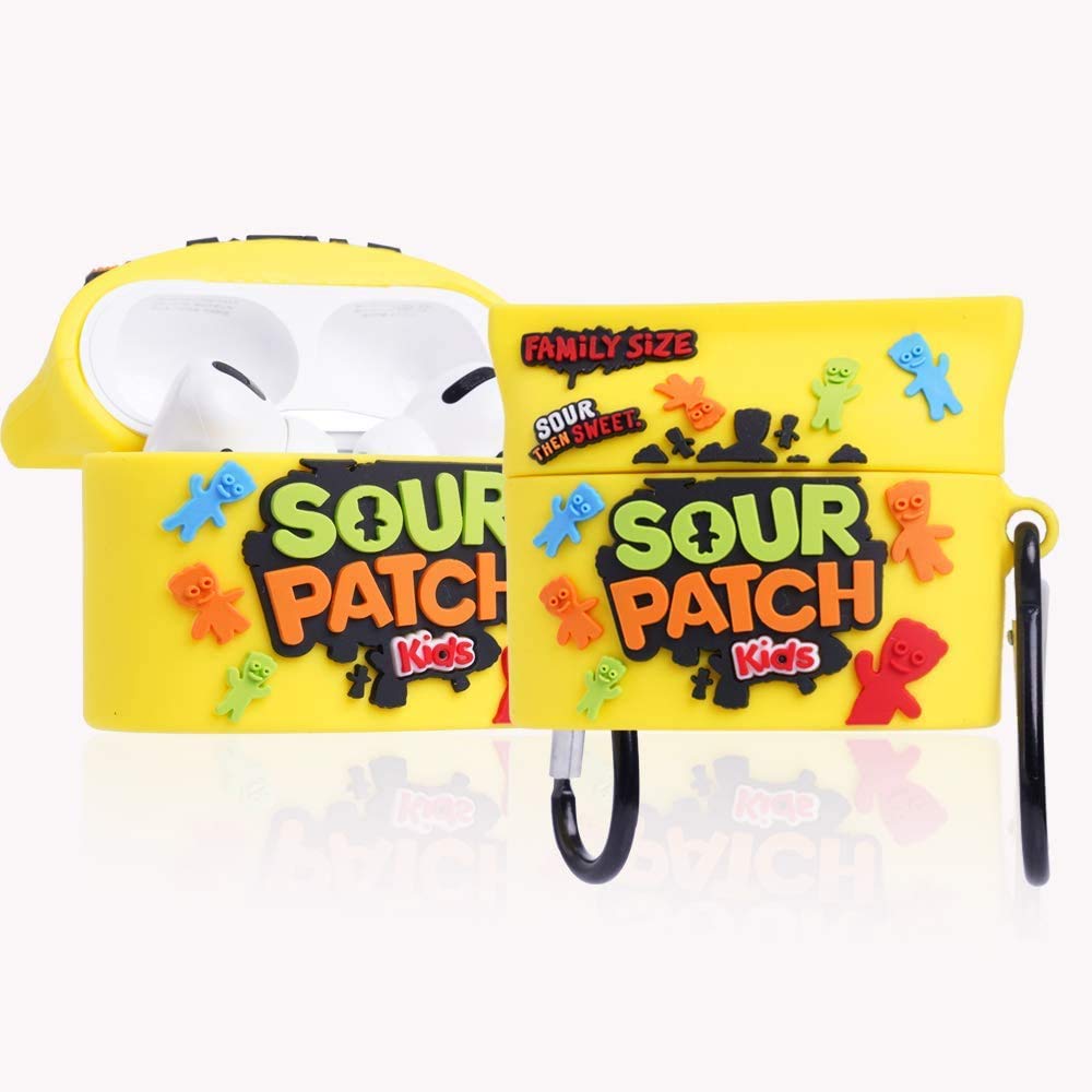 Cute Cartoon Food Candy Silicone Protective Case with Keychain for AirPods Pro & AirPods 3 - Durable Kids-Friendly Cover for School, Travel & Daily Use