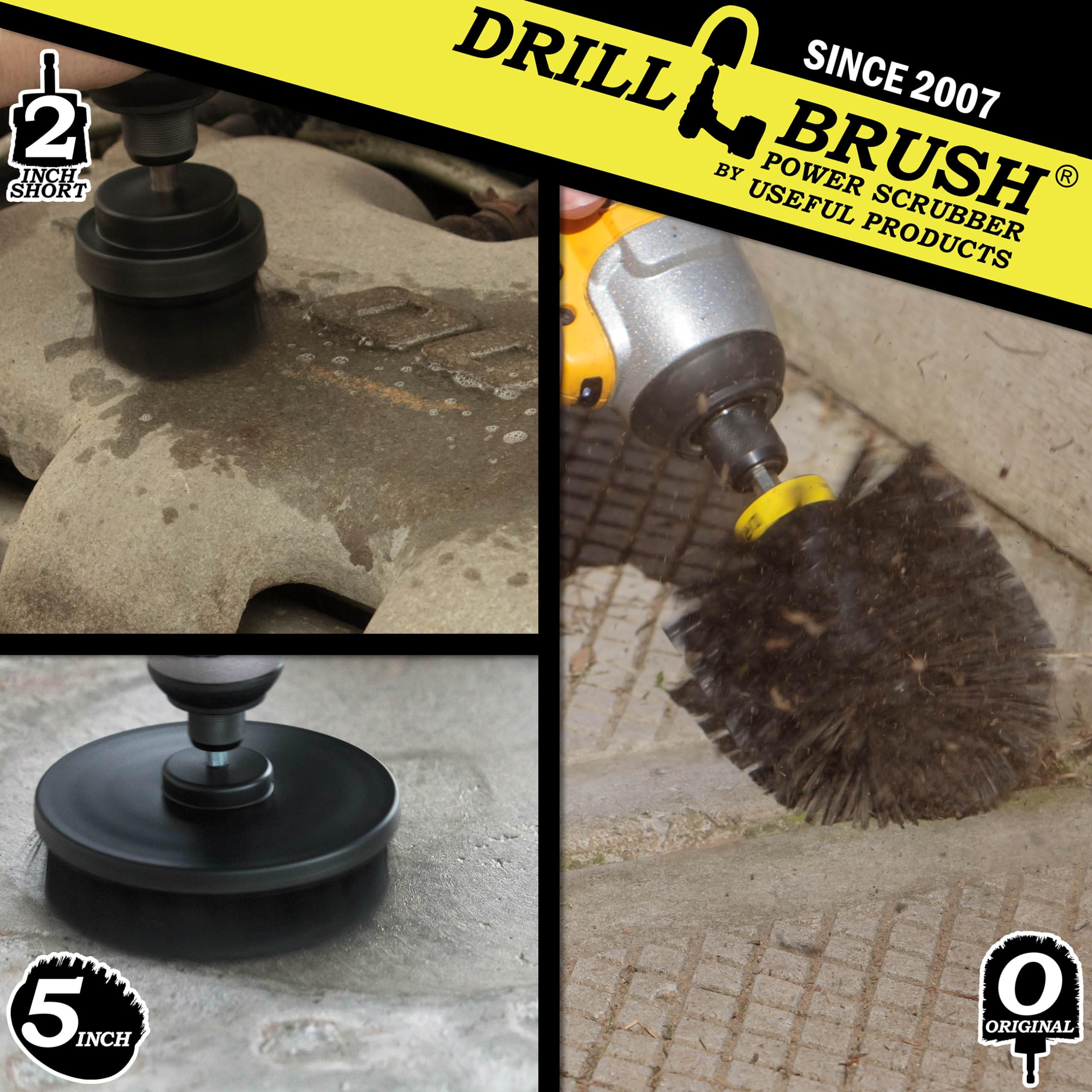 **Industrial Electric Spin Scrubber - Heavy-Duty Cleaning Brush for Grills, Griddles & Concrete - No Wire Nylon Bristles for Oil, Rust & Paint Removal - Perfect for BBQ, Kitchen & Outdoor Cleaning**
