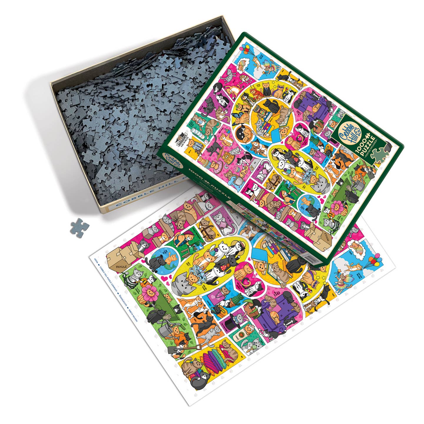 Doodlecats 1000 Piece Jigsaw Puzzle for Adults - Colorful Cat Art Puzzle - Perfect for Family Game Night & Relaxation Activities