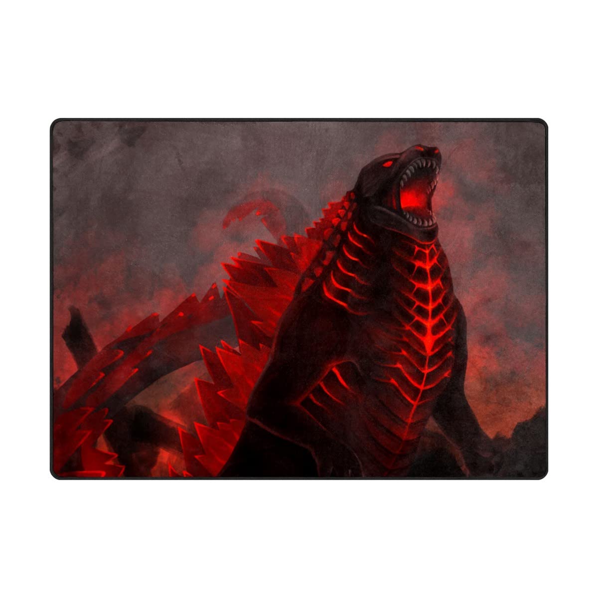 Durable Monster Dinosaur Print Area Rug - Soft Non-Slip Carpet for Living Room, Bedroom, Sofa, Kitchen & Bathroom - Perfect for Kids Room Decor, Playroom Floor Mat & Home Entrance