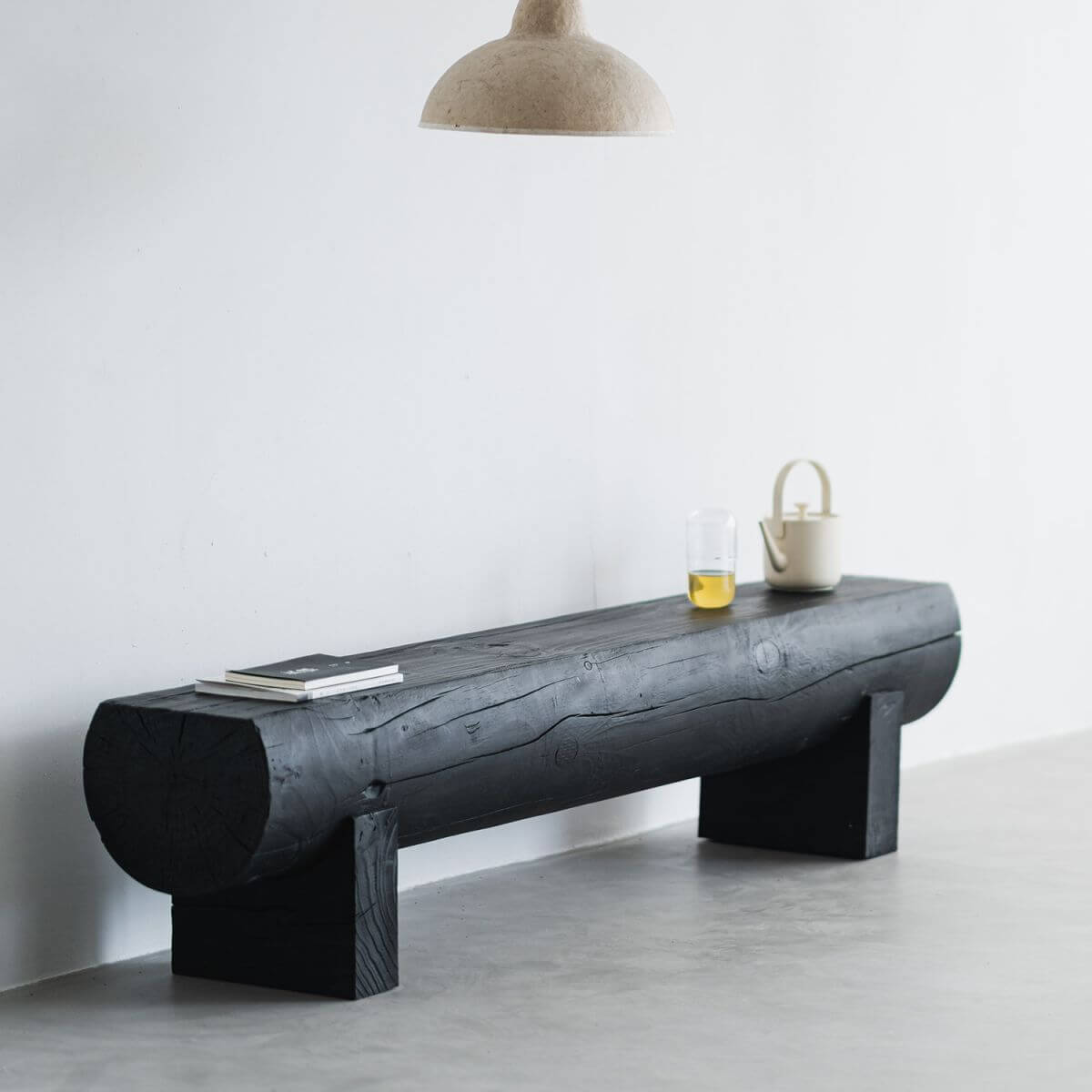 Midnight Black Solid Wood Accent Bench for Living Room - Modern Pine Wood Stool with Sturdy Design - Perfect for Entryway, Bedroom, or Hallway Decor