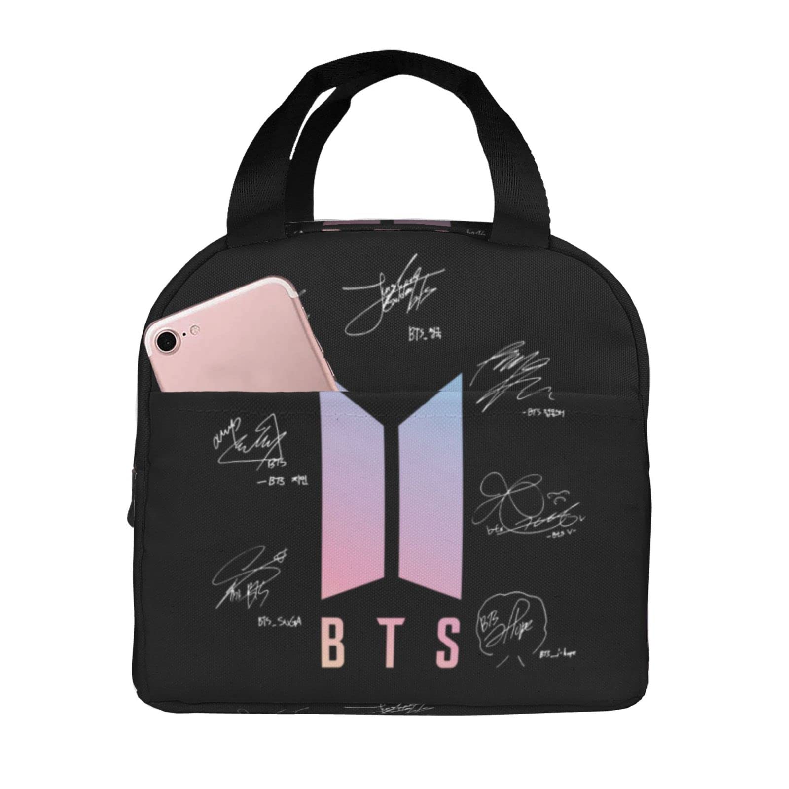 Kpop Fan Insulated Lunch Bag - Portable Lunch Box for Women, Travel & Picnic | Cute Korean Style Bento Container for School, Work & Outdoor Activities