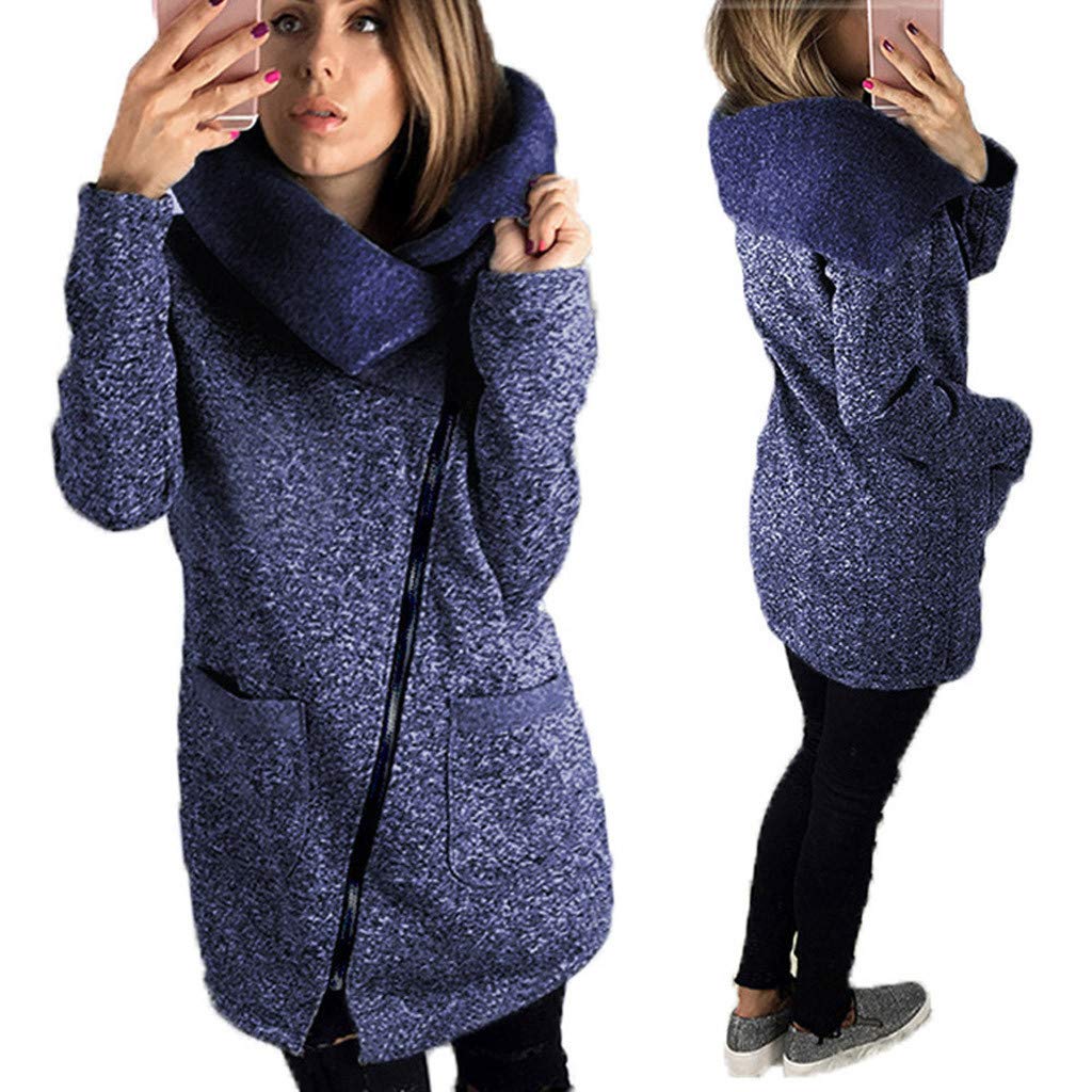 UNIROSE Women's Long Zipper Jacket - Casual Fleece Coat with Flannel Lining for Winter - Warm Outerwear for Daily Wear, Work & Outdoor Activities