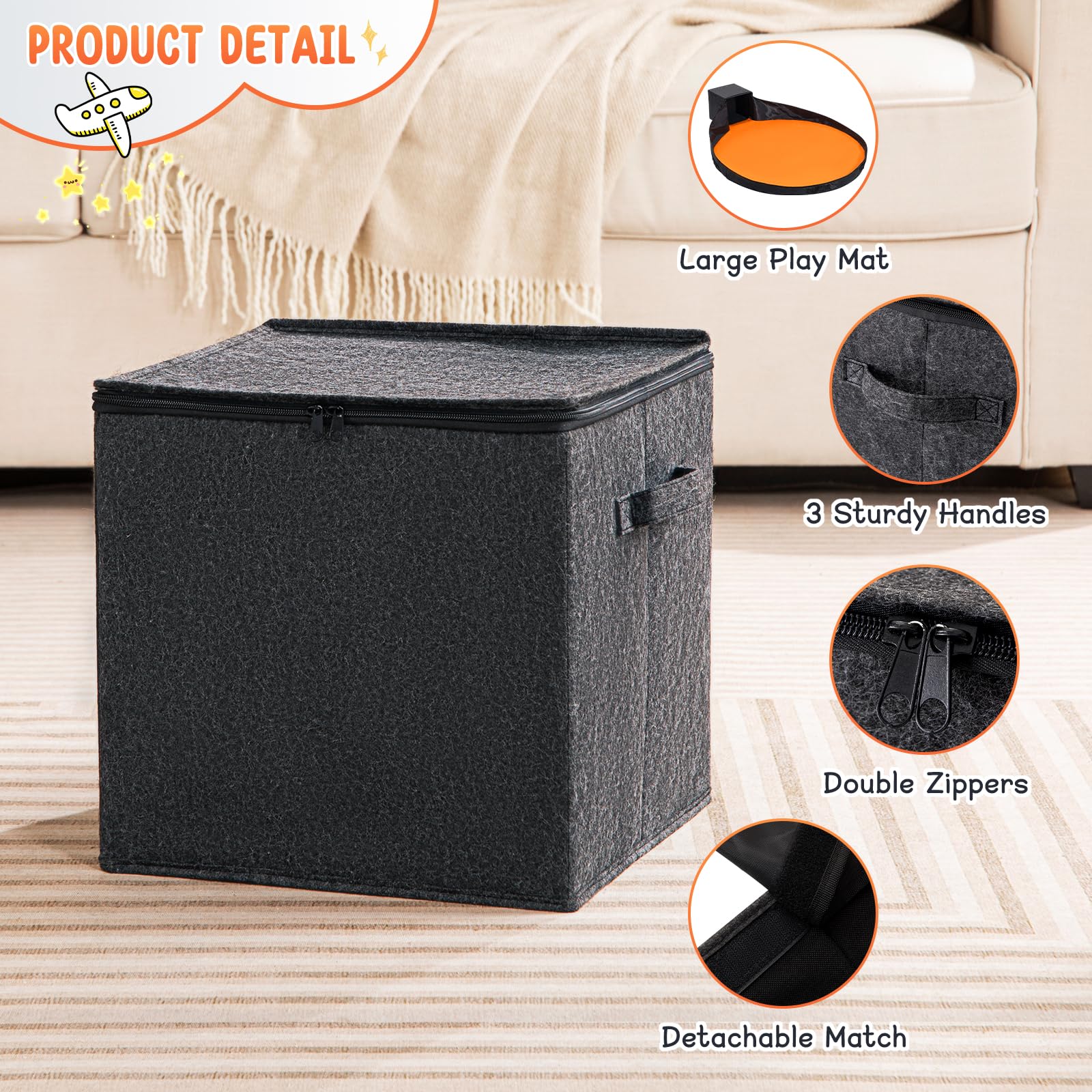 Collapsible Toy Storage Organizer & Play Mat - 13
