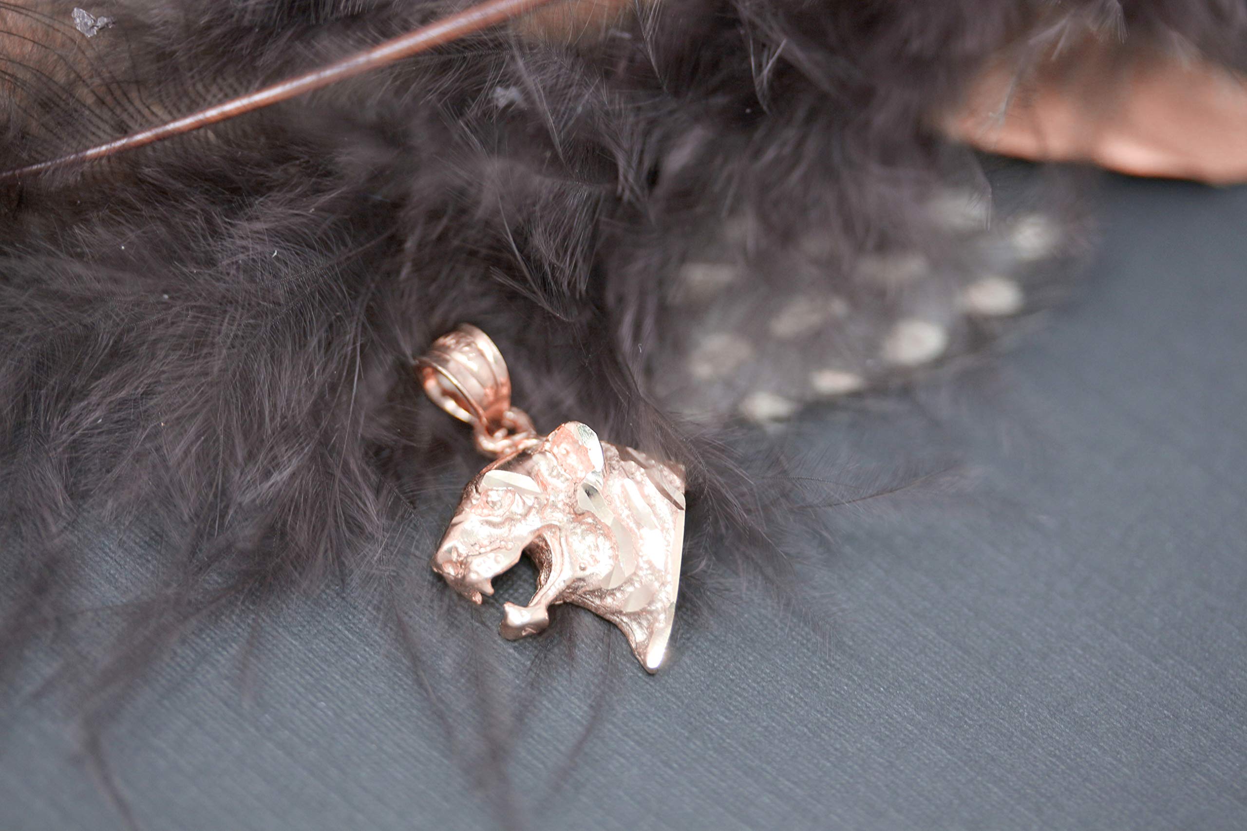 14K Gold Tiger Head Charm Pendant Necklace for Women - Elegant Animal Jewelry Gift for Birthday, Anniversary & Special Occasions