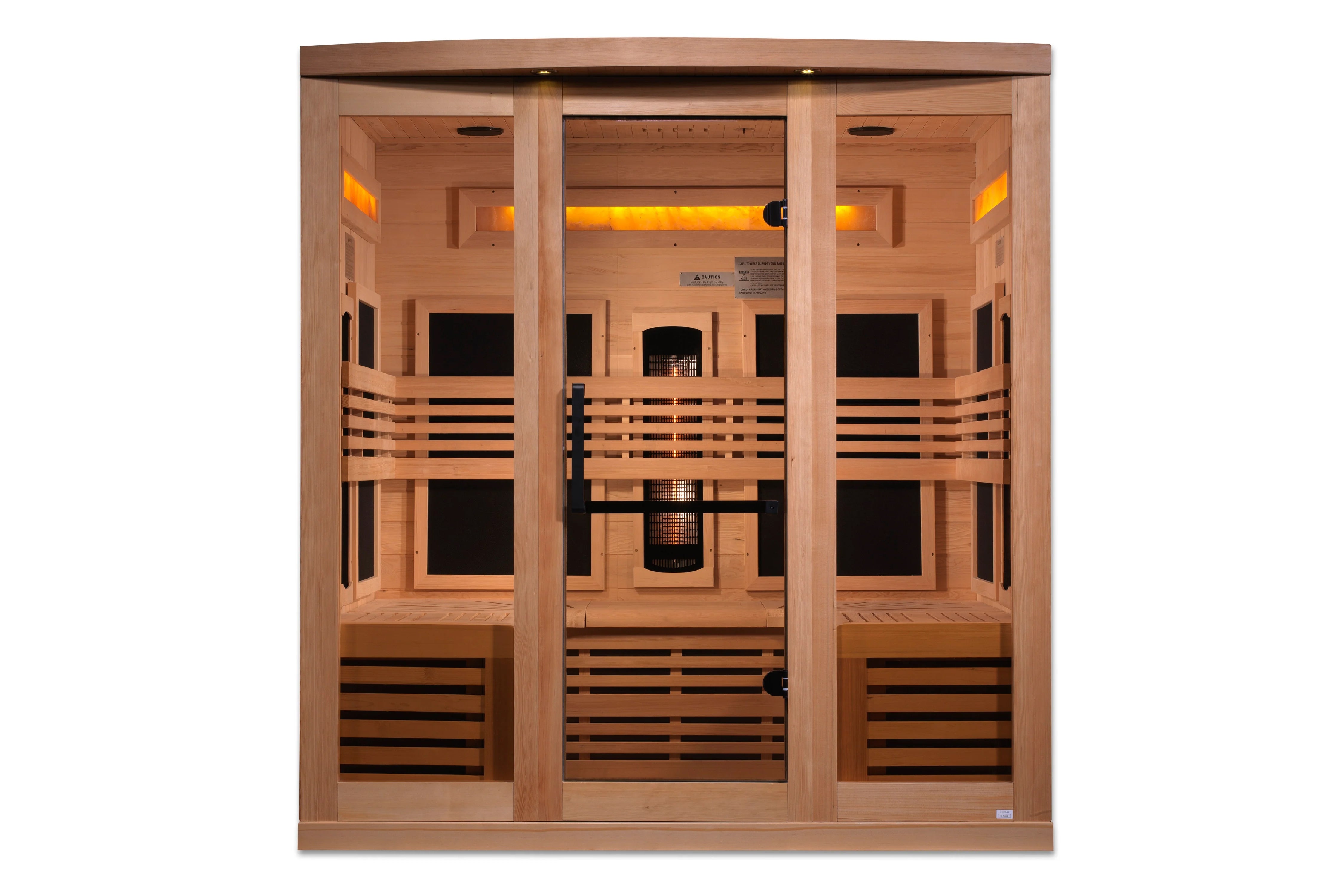 Golden Designs Reserve Edition Full Spectrum Infrared Sauna with Himalayan Salt Bar - 3 to 6 Person Home Spa for Relaxation & Detox | Perfect for Home Wellness, Stress Relief & Muscle Recovery