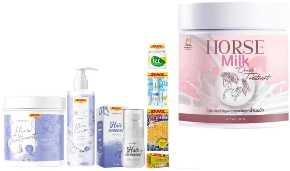 Purple Shampoo & Horse Milk Hair Treatment Set - Natural Hair Nourishment for Color-Treated Hair | Accelerates Hair Growth | DHL Fast Shipping by Beauty Good Shops (Perfect for Damaged Hair & Color Maintenance)