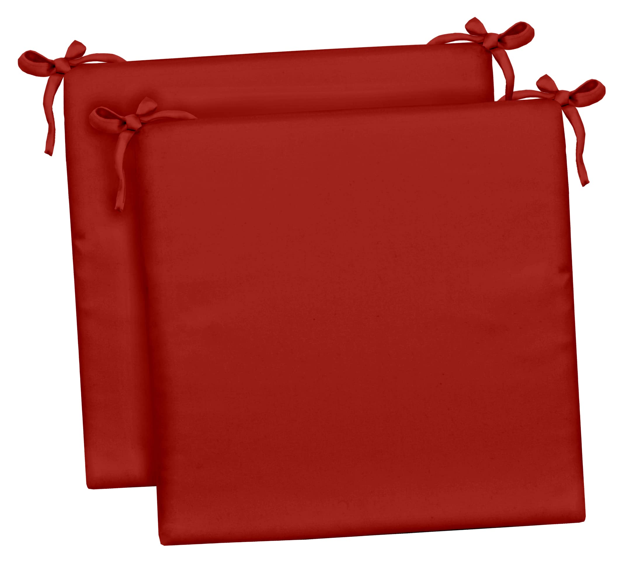 RSH Décor 2-Pack Foam Dining Chair Seat Cushions 20x20x3 Inch - Indoor/Outdoor Waterproof & Durable - Classic Cherry Red - Perfect for Patio, Deck, Kitchen, Restaurant & Outdoor Dining