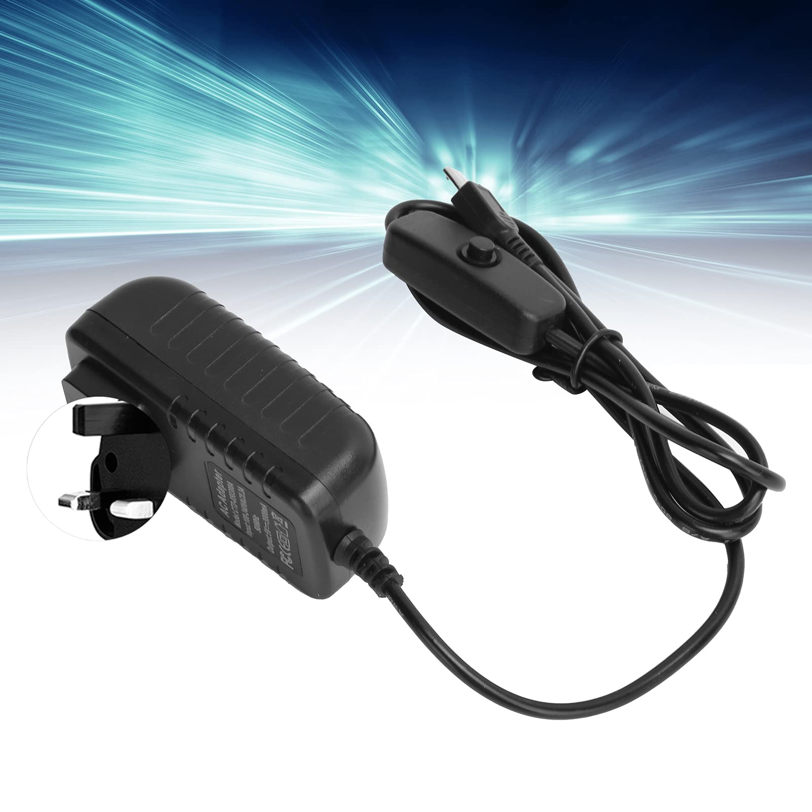Fast Charging USB Power Adapter with On/Off Switch - 5V 3A Stable Output Power Supply - Perfect for Smartphones, Tablets & USB Devices at Home/Office/Travel