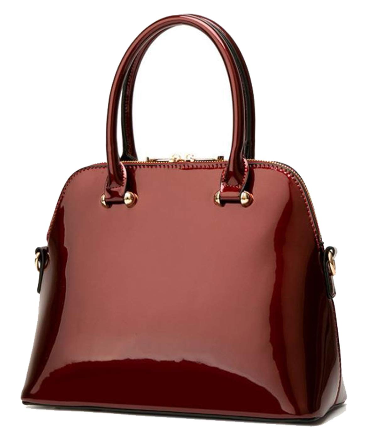 Elegant Women's Patent Leather Tote Bag - Top Handle Evening Purse for Church, Work & Special Occasions | Shell Design Handbag for Women | Perfect for Business, Wedding & Formal Events
