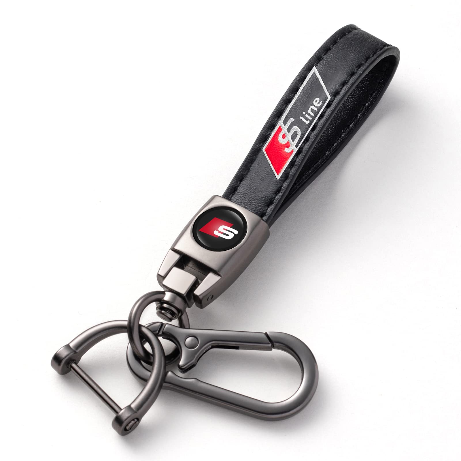 Premium Vanschee Leather Car Keychain - Durable Keyring for Men & Women - Stylish Car Accessories - Perfect Family Gift (Black) - Ideal for Everyday Use & Car Enthusiasts