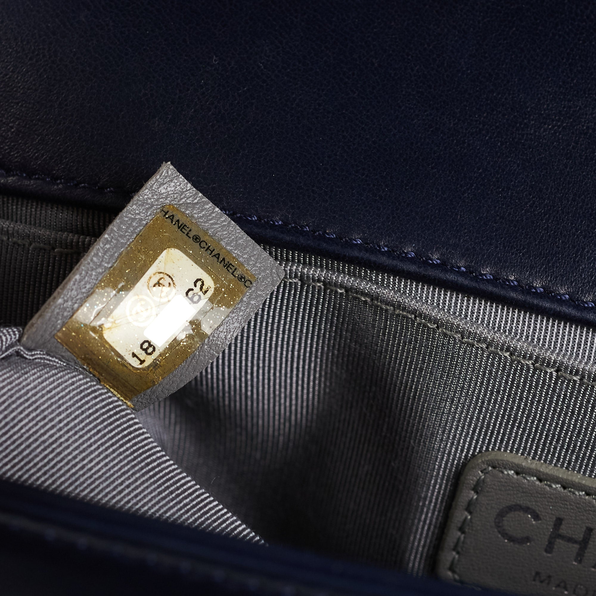 Chanel Navy Old Medium Boy Shoulder Bag - Luxury Leather Crossbody Purse for Women, Fashionable Everyday Handbag for Work, Party & Travel