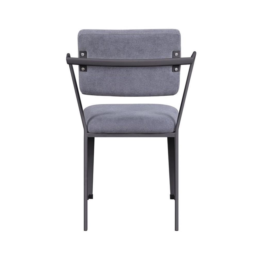 Acme Cargo Upholstered Dining Arm Chairs - Set of 2 in Gray & Gunmetal for Modern Kitchen, Dining Room or Breakfast Nook