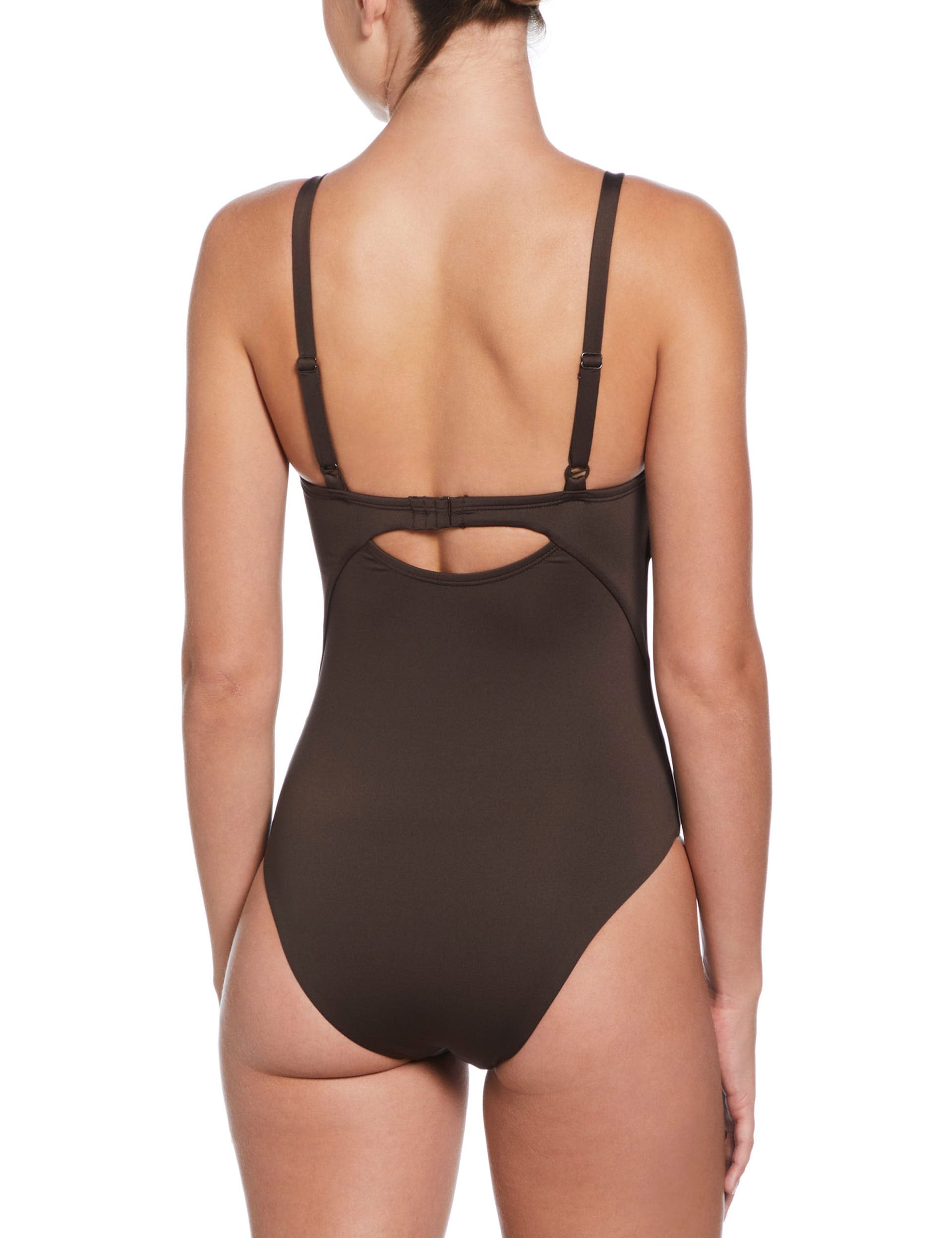 Effortless Essential V Neck One Piece Swimsuit - Baroque Brown | Flattering Swimwear for Women, Beach & Poolside Relaxation