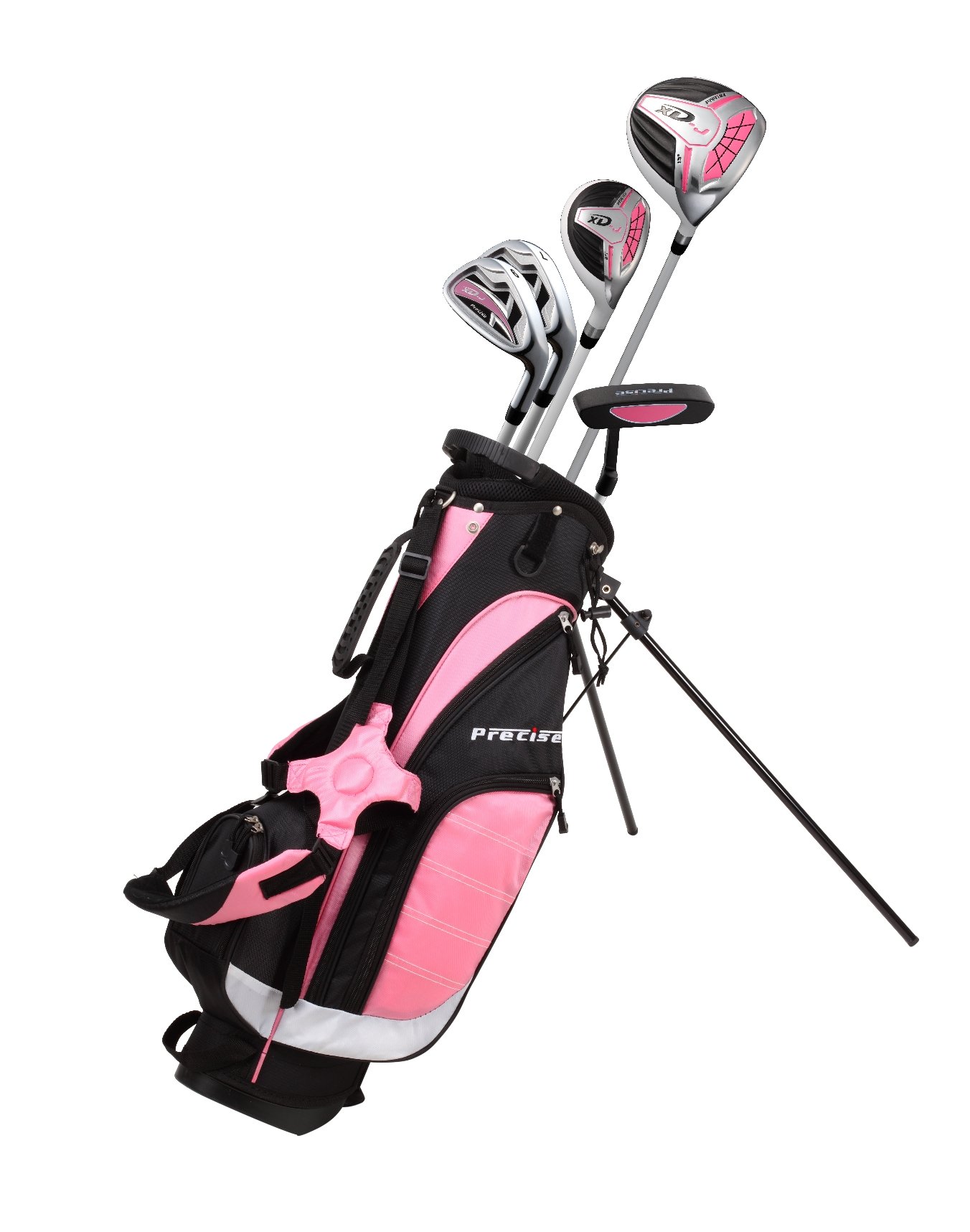 **Precise XD-J Junior Golf Clubs for Kids Ages 3-5, 6-8, 9-12 | Right & Left Hand Youth Golf Set for Boys & Girls with Ultra-Light Graphite Shafts, Hybrid & Stand Bag - Pro-Grade Technology | Perfect for Beginners, Driving Range & Junior Golf Tournaments**