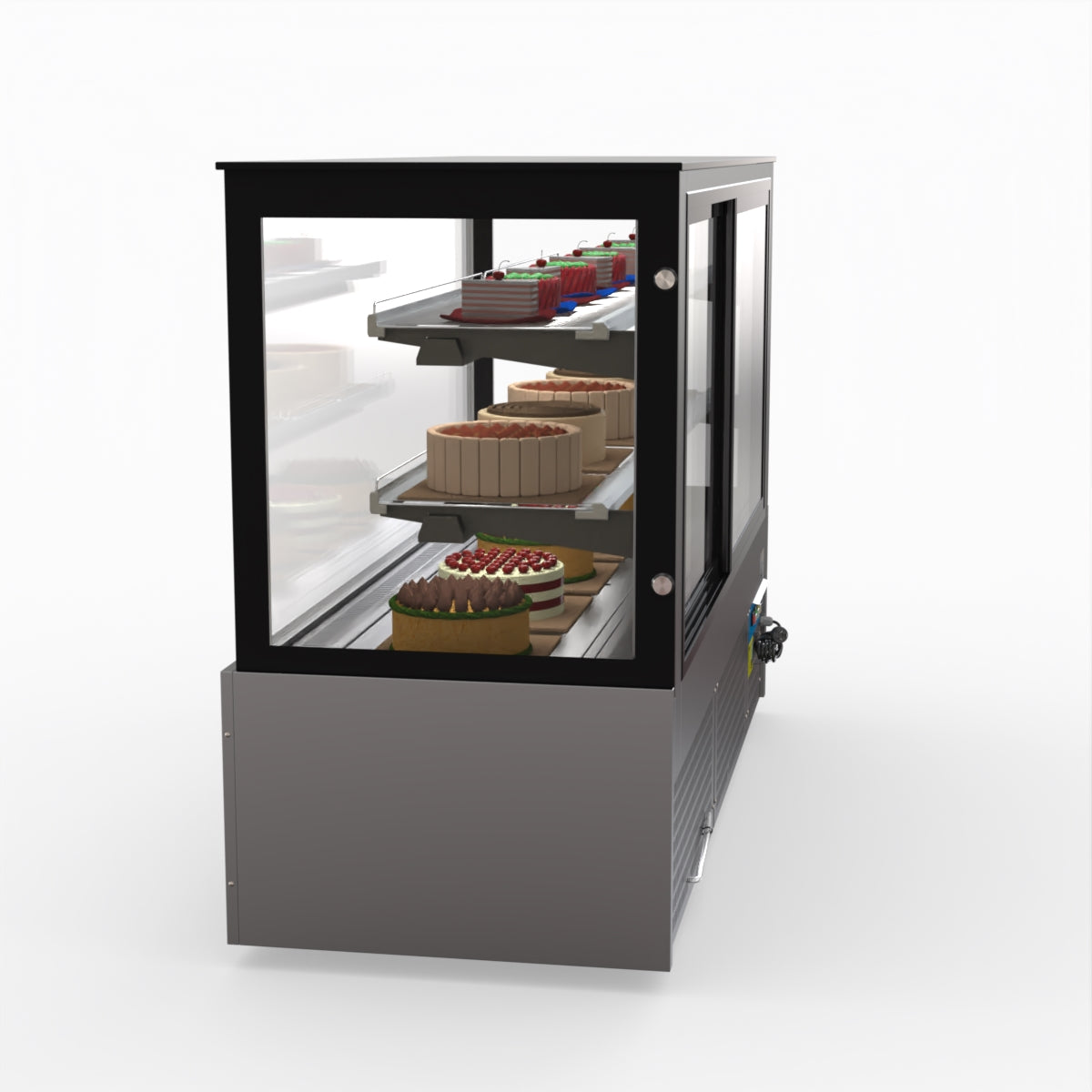 Bonvue SG180FA Commercial Refrigerated Display Case - Dual Glass Door Merchandiser for Deli, Bakery & Grocery - Perfect for Supermarkets, Convenience Stores & Cafes