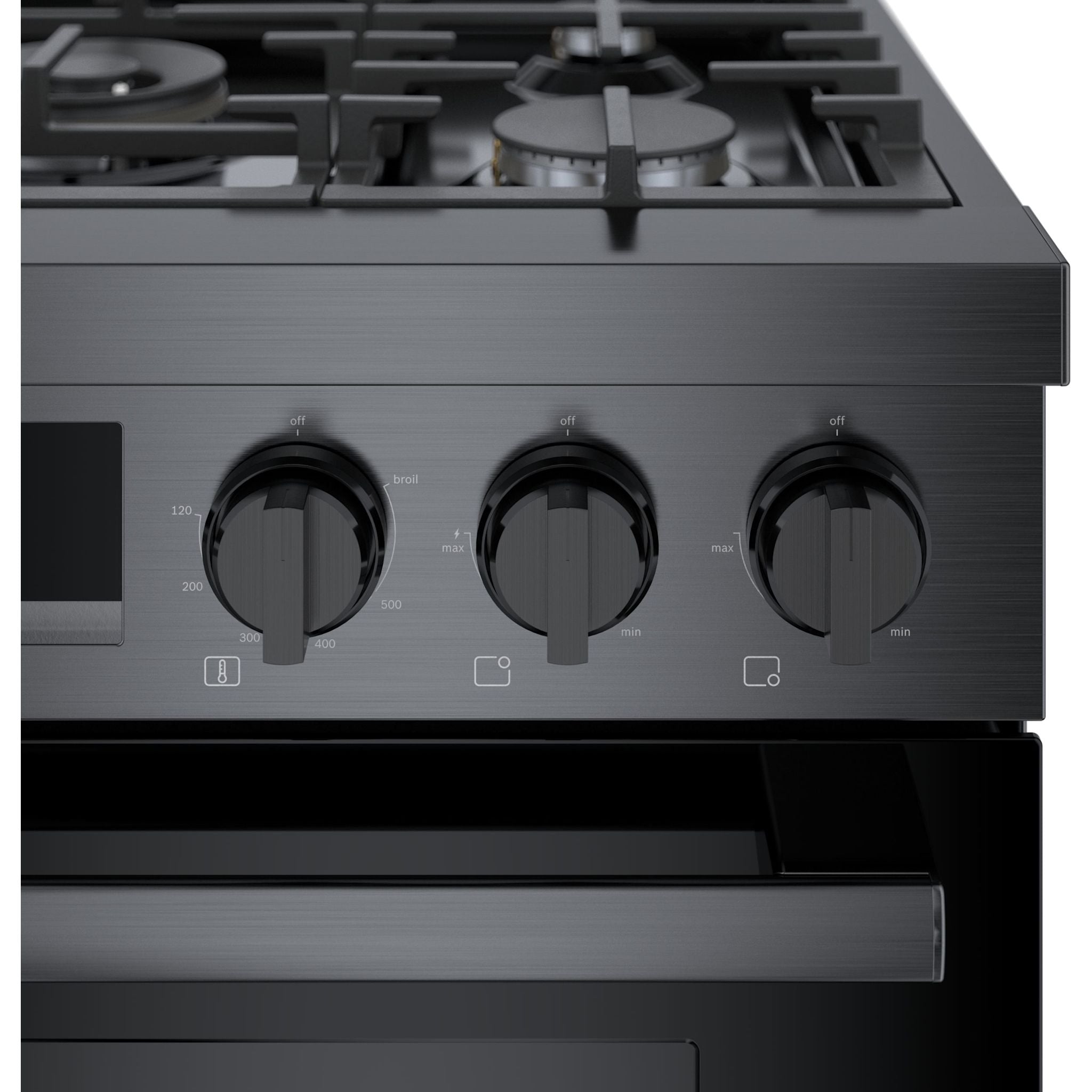 Bosch HGS8645UC 30 Inch Gas Range - Black Stainless Steel Professional Style Oven with 4 Burners & Convection Cooking - Perfect for Home Chefs & Modern Kitchens