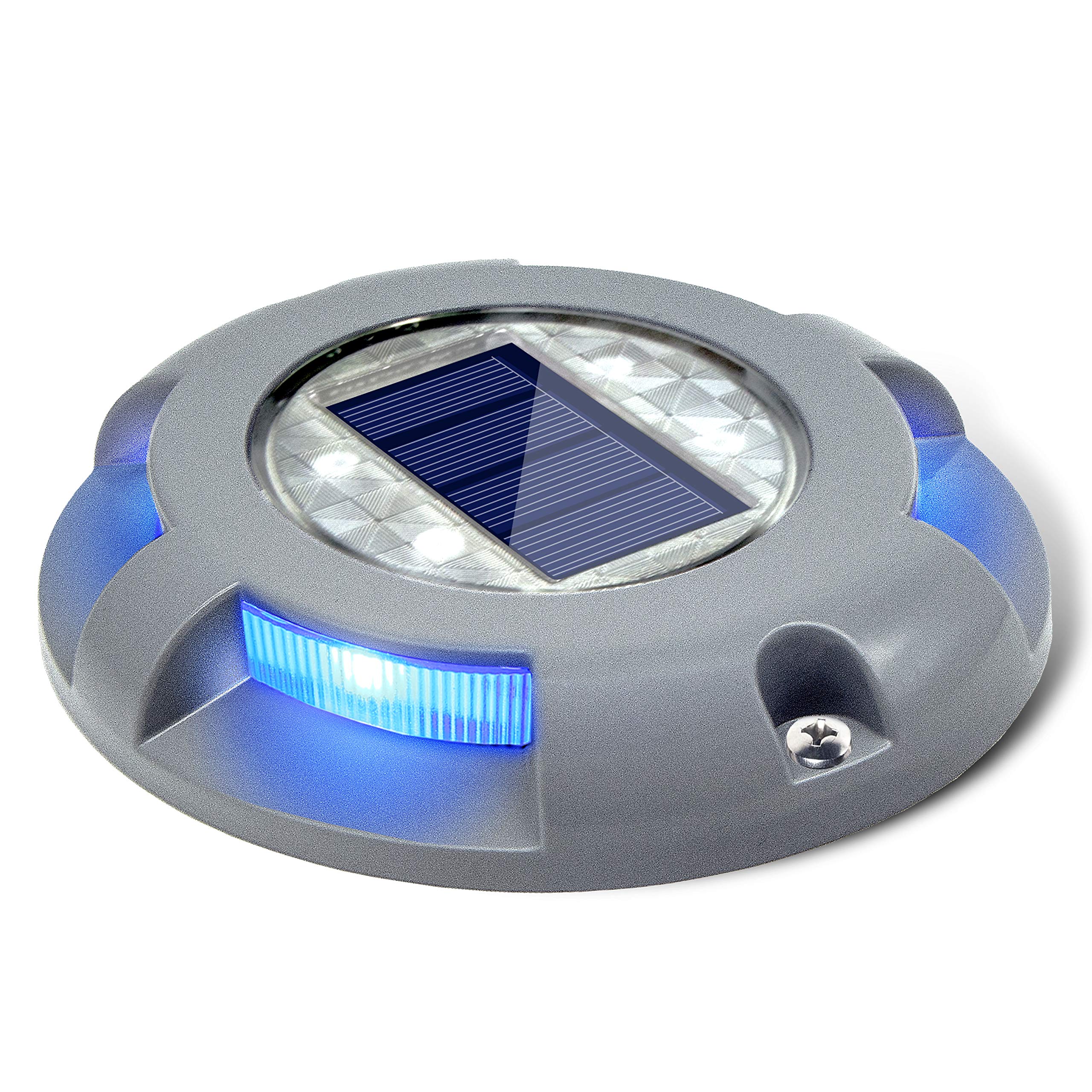 SIEDiNLAR Solar Deck Lights Outdoor - 1 Pack Waterproof LED Landscape Lighting for Garden, Patio, Pathway (Blue) | Energy Efficient Solar Powered Lights for Yard, Driveway, Poolside Decor