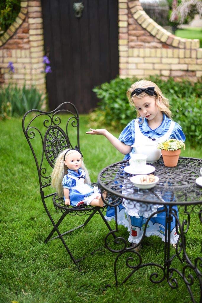 Little Adventures Alice with Headband Dress Up Costume for Girls - Kids Pretend Play, Tea Party & Halloween Costume