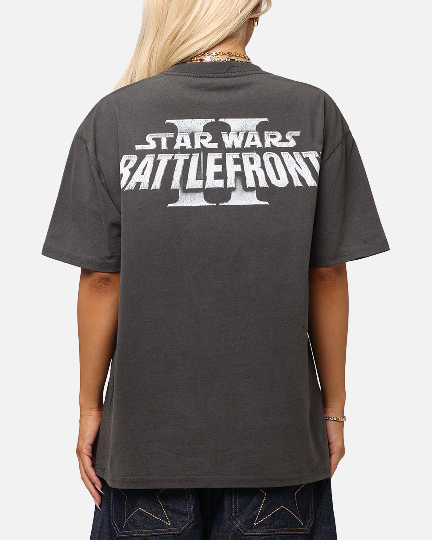 Star Wars Battlefront 2 Heavy Distressed Vintage T-Shirt - Black Washed Cotton Tee for Gaming Fans & Cosplay Enthusiasts