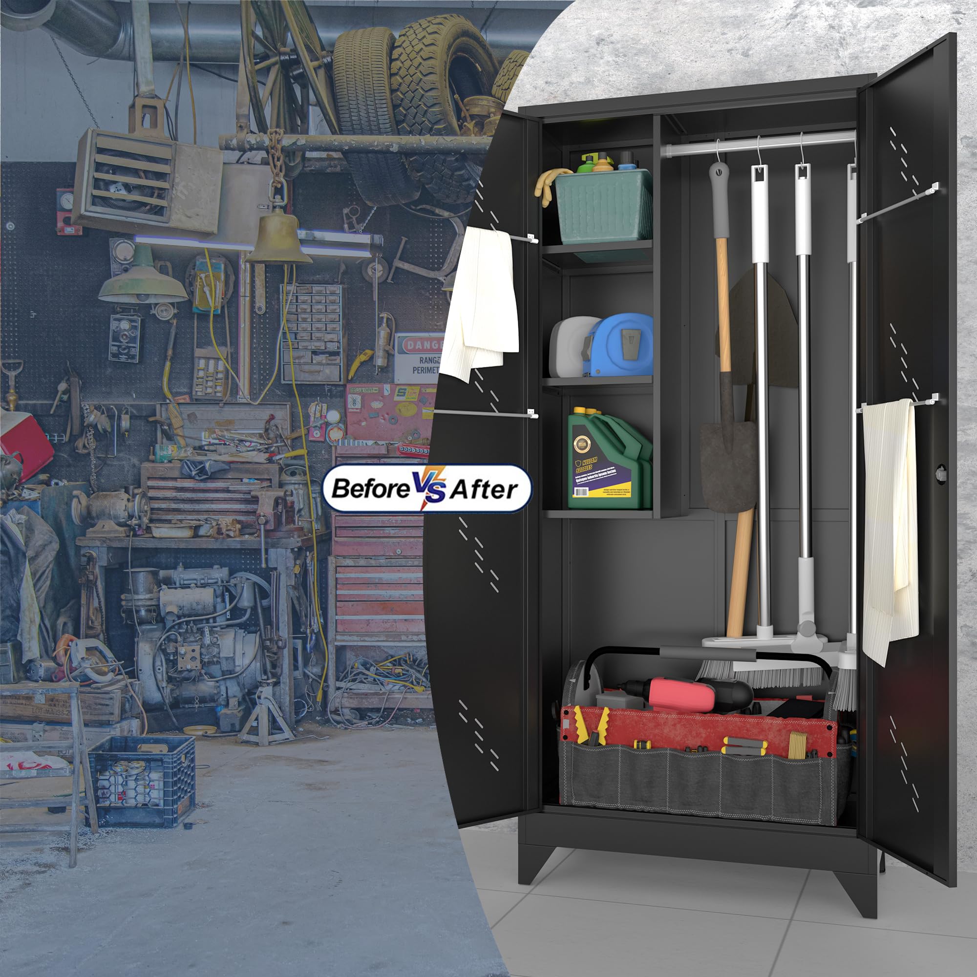 Heavy Duty Metal Storage Cabinet with Locking Doors - 75
