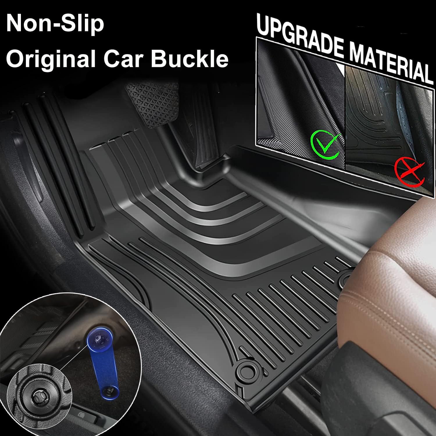 Custom Fit TPE All-Weather Floor Mats for 2019-2025 Mazda 3 (1st & 2nd Row) - Heavy Duty Protection Car Floor Liners - Perfect for Daily Commute, Road Trips & Winter Driving