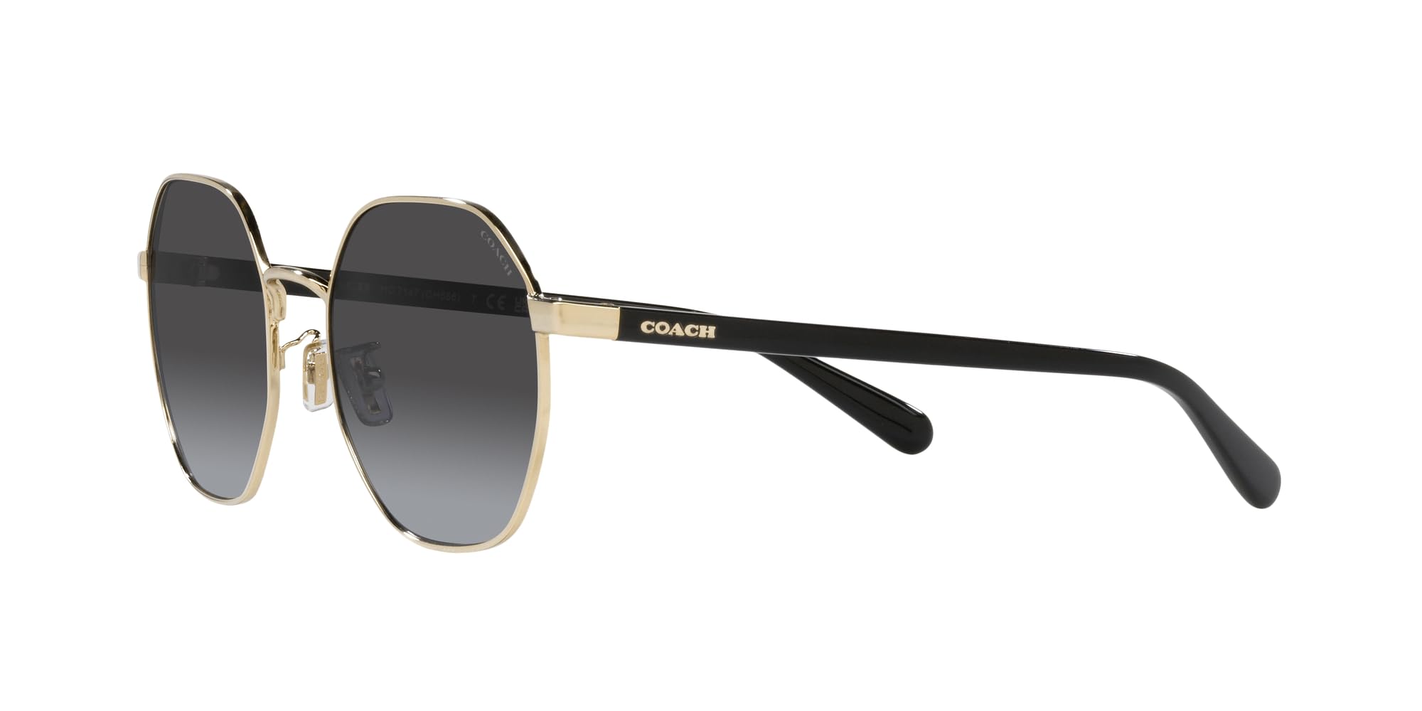 Coach Women's HC7147 Hexagonal Sunglasses - UV Protection, Polarized Lenses for Driving, Beach & Outdoor Fashion Accessories