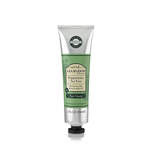 A La Maison Peppermint Tea Tree Foot Cream - 5 oz / 150 ml Moisturizing & Refreshing Treatment for Dry Cracked Feet - Perfect for Post-Workout, Pedicures & Relaxation