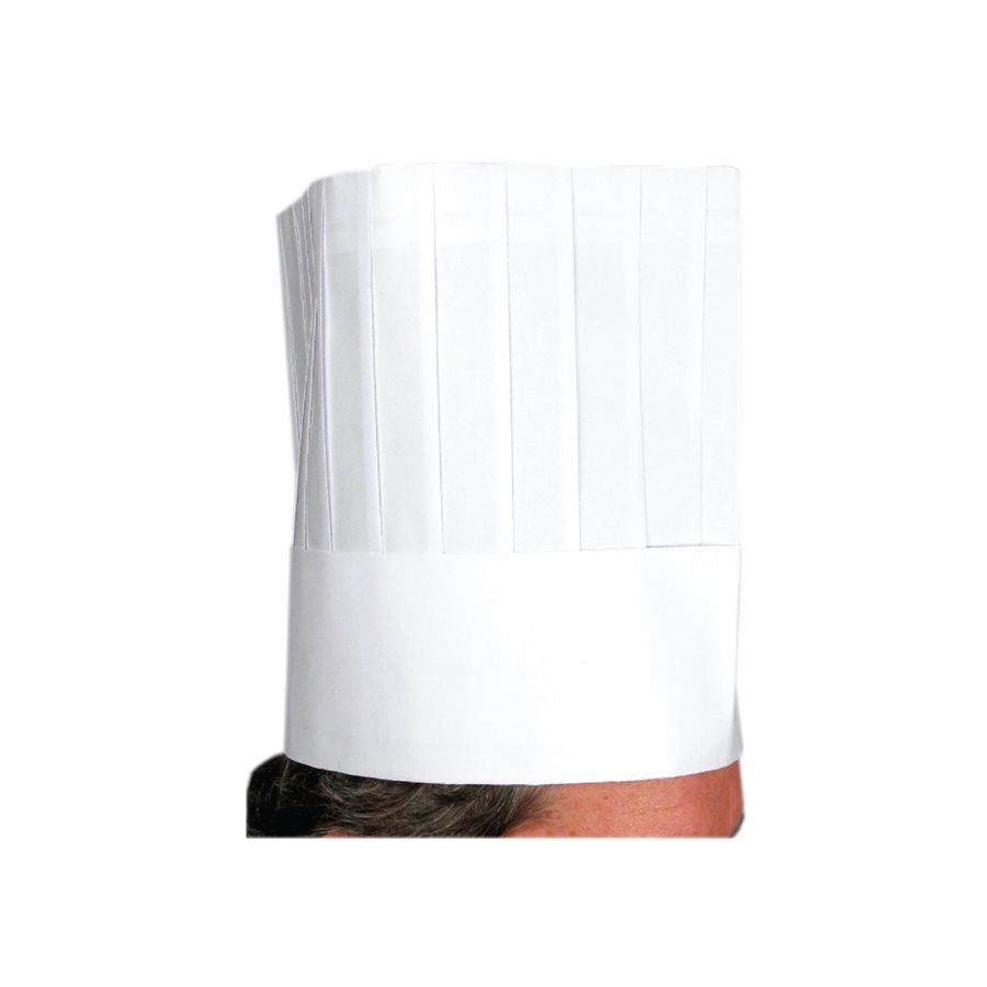 Winco 9-Pack Disposable White Chef Hats - Perfect for Restaurants, Catering & Food Service Professionals