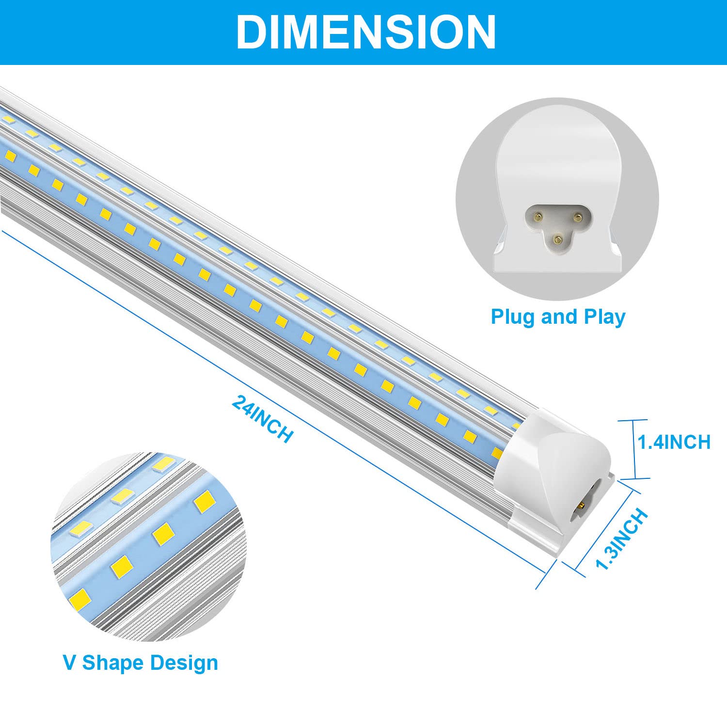 CNSUNWAY 2ft LED Shop Light 20W 3000LM 3000K Warm White T8 LED Tube Light - Linkable Ceiling & Utility Lighting Fixture for Garage, Workshop, Basement, Laundry Room - ETL Certified (2 Pack) - Perfect for Task Lighting and Industrial Spaces