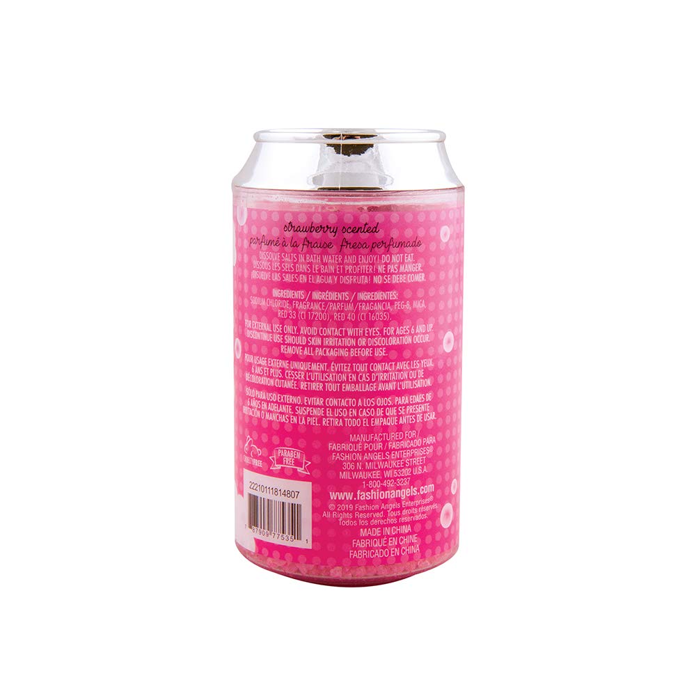 Fashion Angels Strawberry Scented Soda Can Bath Salts 77535 | Relaxing Strawberry Bath Soak for Spa, Self-Care & Gift Ideas