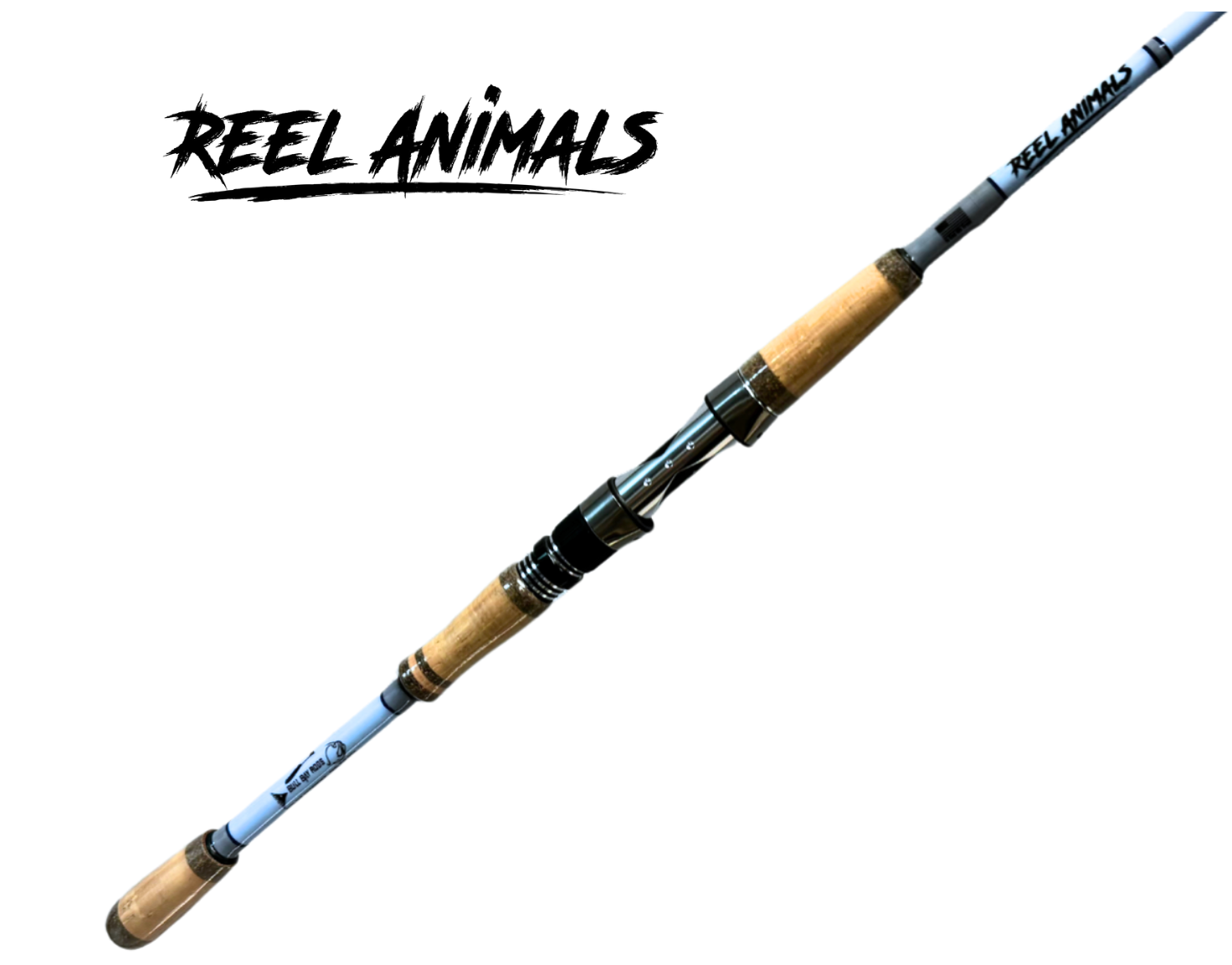 Reel Animals Signature Series ICE BLUE Fishing Rod - Premium Saltwater & Freshwater Fishing Gear for Bass, Trout, and Walleye - Perfect for Boat, Shore, and Ice Fishing Adventures