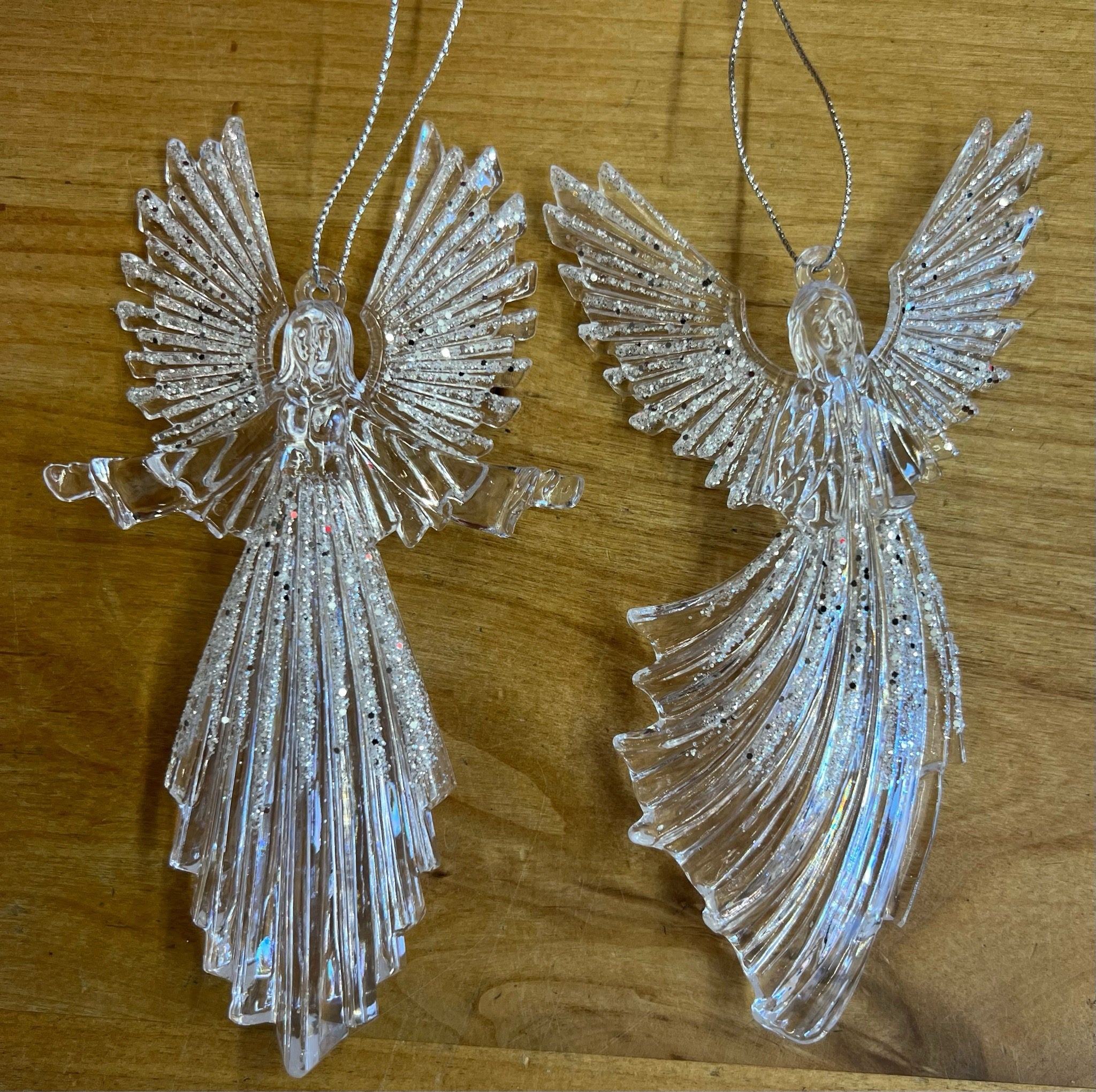 6 Pack Glittered Angel Christmas Tree Ornaments - Elegant Holiday Decor for Xmas Tree, Home, Party & Gift Giving