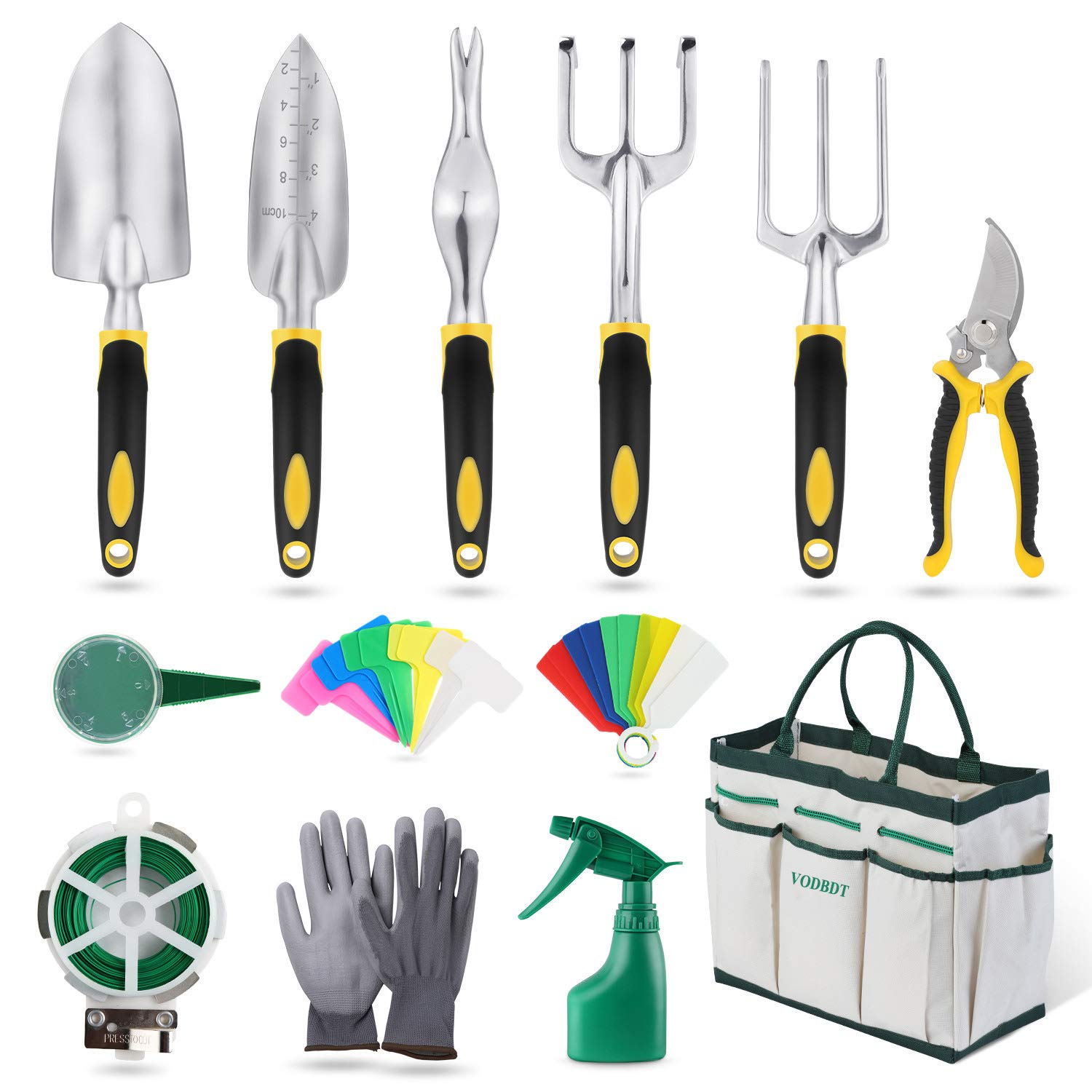 32-Piece Garden Tools Set with Durable Storage Tote Bag - Non-Slip Handle & Pruning Shears - Perfect Gardening Supplies Gift for Men & Women - Ideal for Planting, Weeding, and Outdoor Landscaping