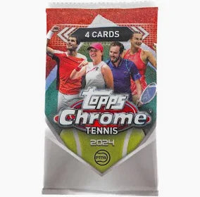 2024 Topps Chrome Tennis Hobby Pack - Premium Trading Cards for Collectors & Players - Perfect for Tournaments, Gifts & Memorabilia Collections