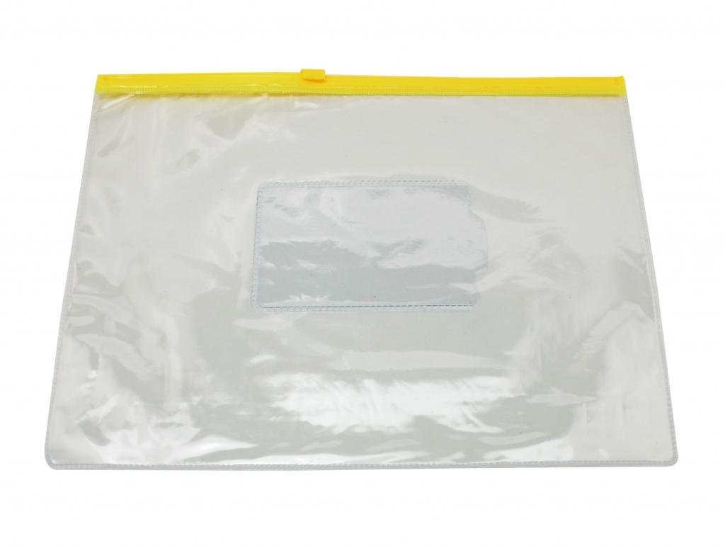 Clear Vinyl A5 File Folders with Yellow Zipper - 9