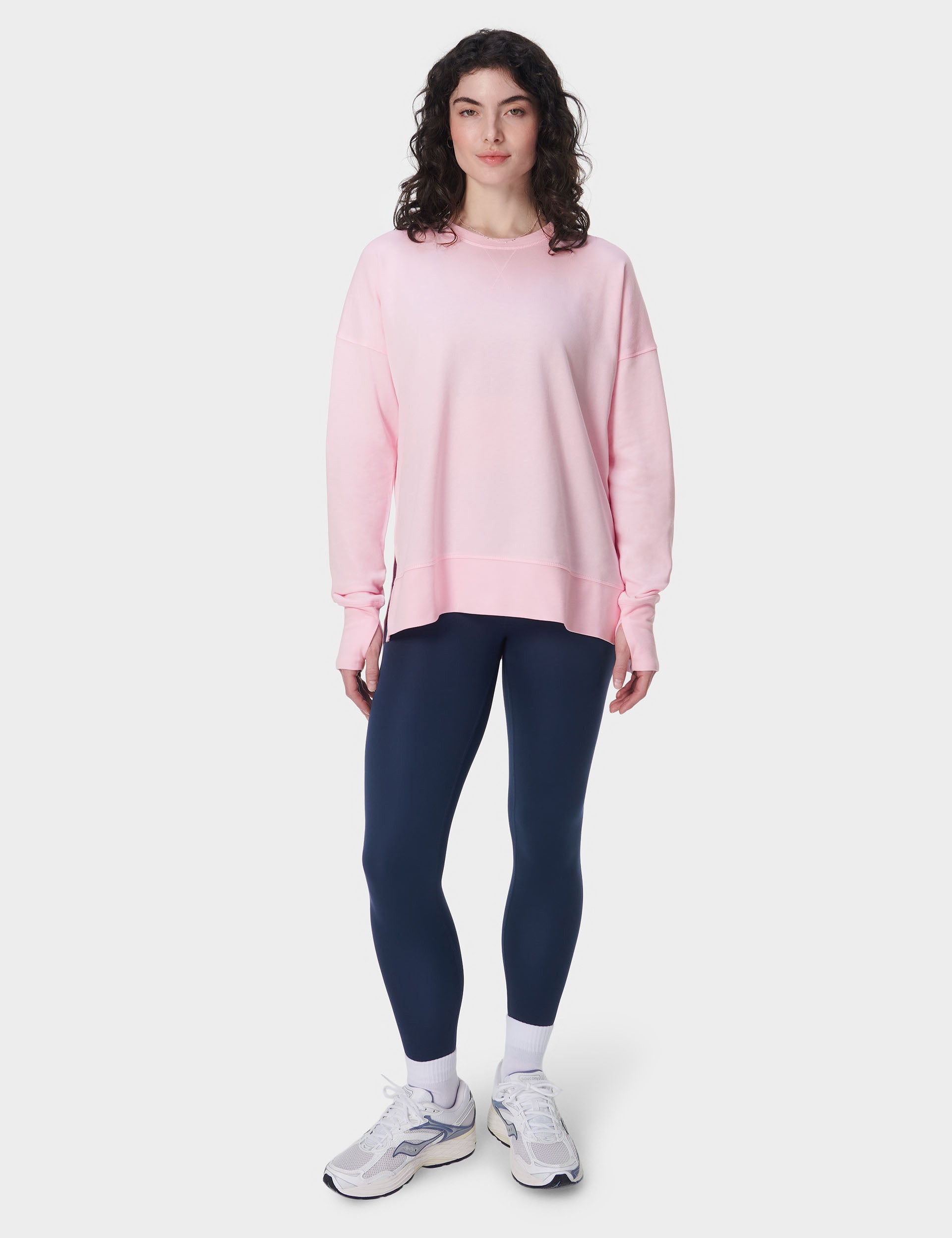 After Class Longline Sweatshirt for Women - Soft Oversized Pullover Hoodie in Nerine Pink | Casual Loungewear, Streetwear Fashion & Cozy Outfit for College, Yoga or Weekend Relaxation
