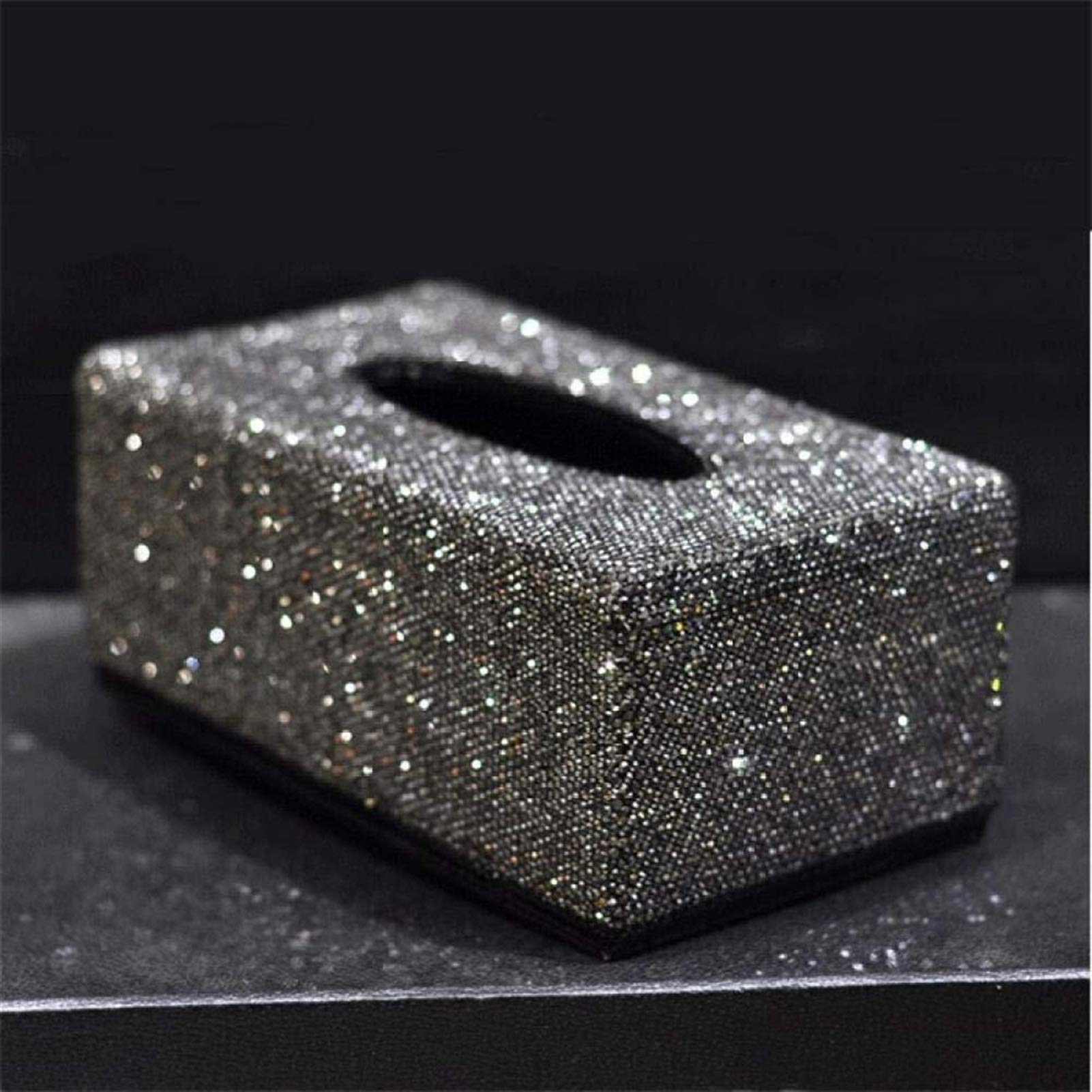 Sparkling Crystal Tissue Box Holder - Elegant Pink, White & Gold Glitter Storage for Home, Office & Car Decor | Perfect for Living Room, Bathroom & Vehicle Organization