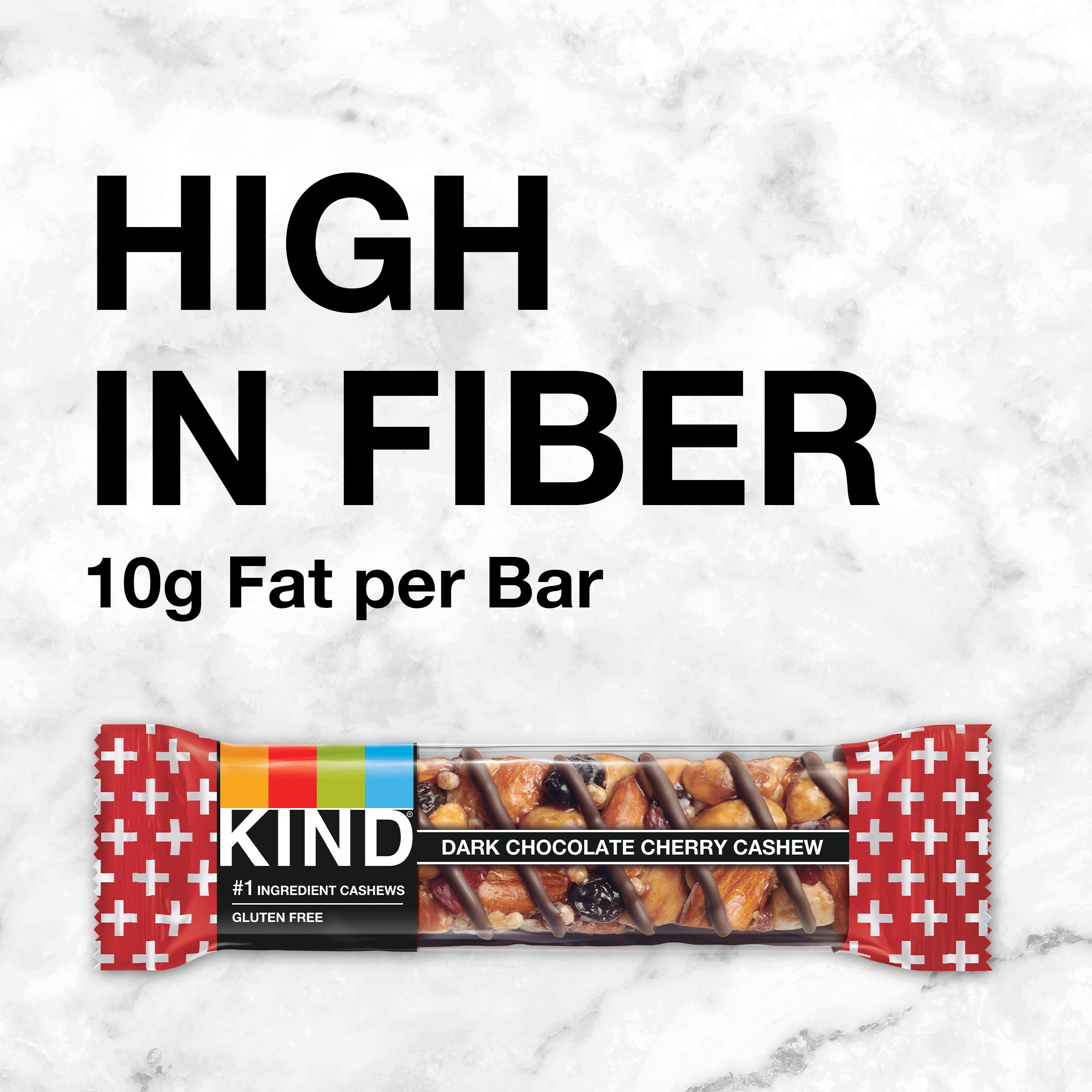 KIND Bars, Dark Chocolate Cherry Cashew - Healthy Gluten Free Snack Bars (12 Count) | On-the-Go Nutrition for Work, Hiking & Travel
