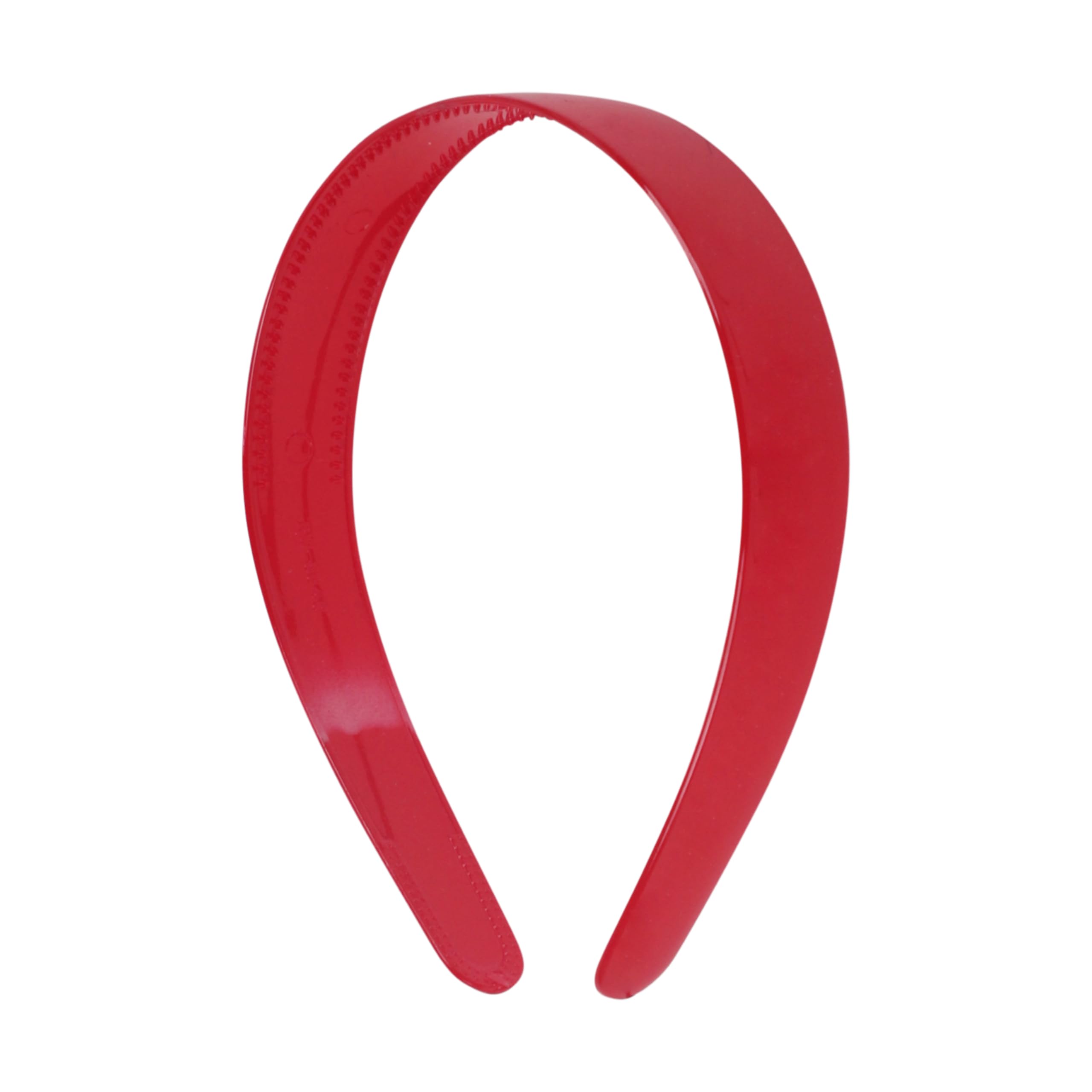 Motique 1 Inch Plastic Hard Headband with Teeth for Women & Girls - Red Hair Accessory for Workouts, Sports & Everyday Wear