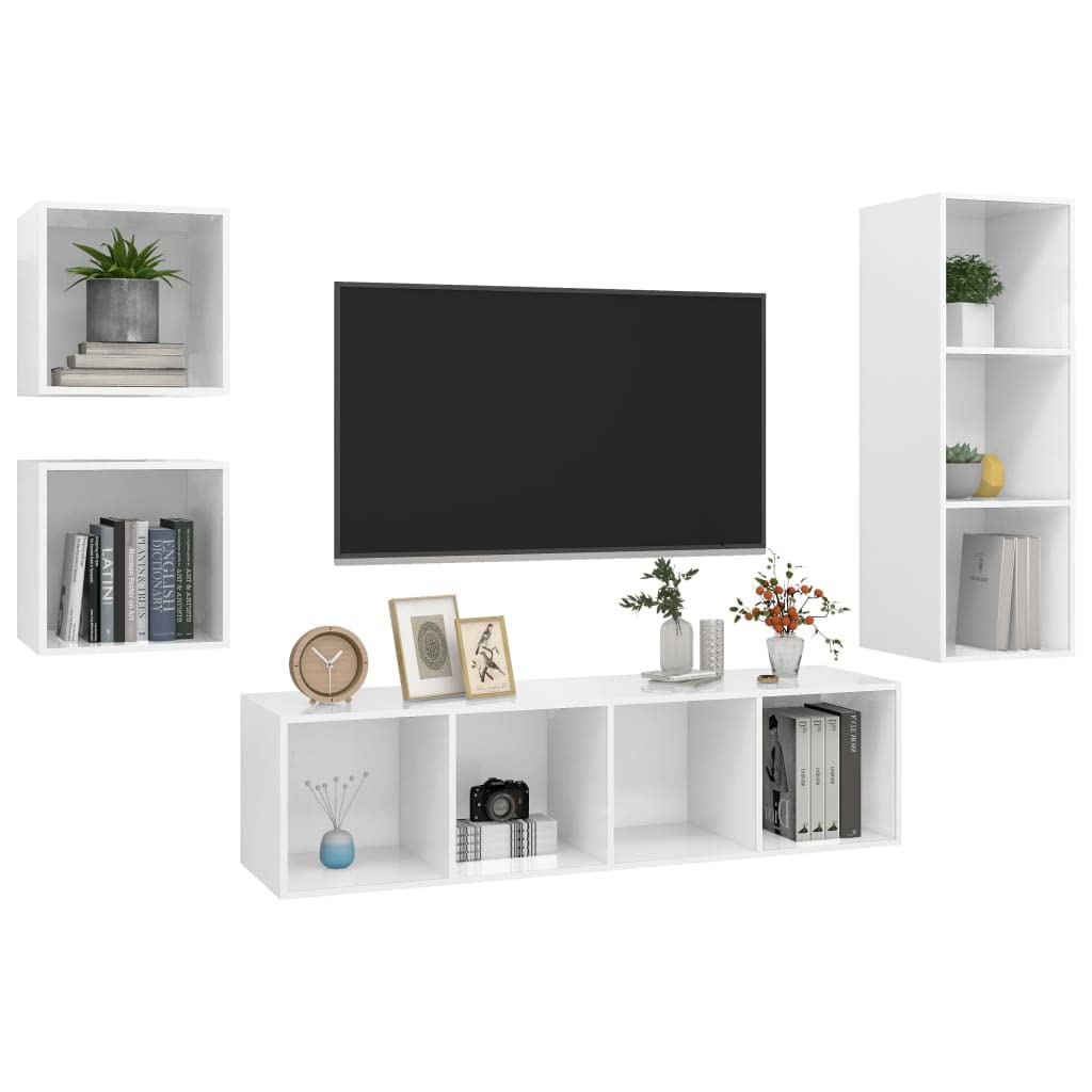 Estink Media Stand TV Cabinet - Sturdy Chipboard Design with Ample Storage Space, Modern Sideboard Entertainment Unit for Living Room | Perfect for Organizing TV, Gaming Consoles & Home Decor