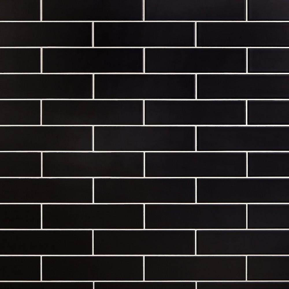 Black Subway Ceramic Tile Matte Finish 3x12 Inch - Box of 10 Sq Ft (40 Pieces) - Perfect for Kitchen Backsplash, Bathroom Walls & Modern Home Decor